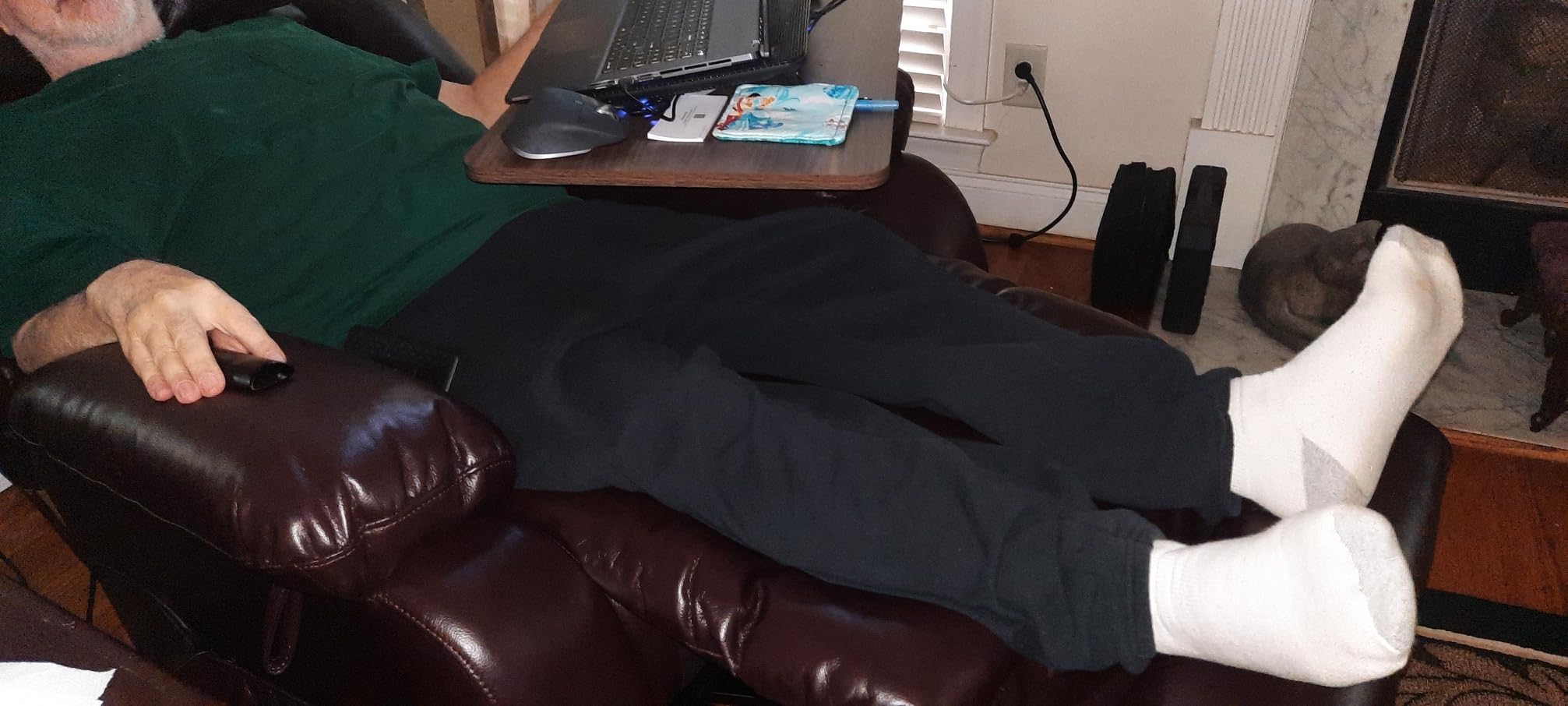 Infinite Position Lay Flat Lift Recliner Chair for Adults, Dual Motor Power Lift Chair for Elderly with Massage & Heating, Extended Footrest, USB Ports, Remote Control & Lumbar Pillow, Leather (Black) customer photo 1