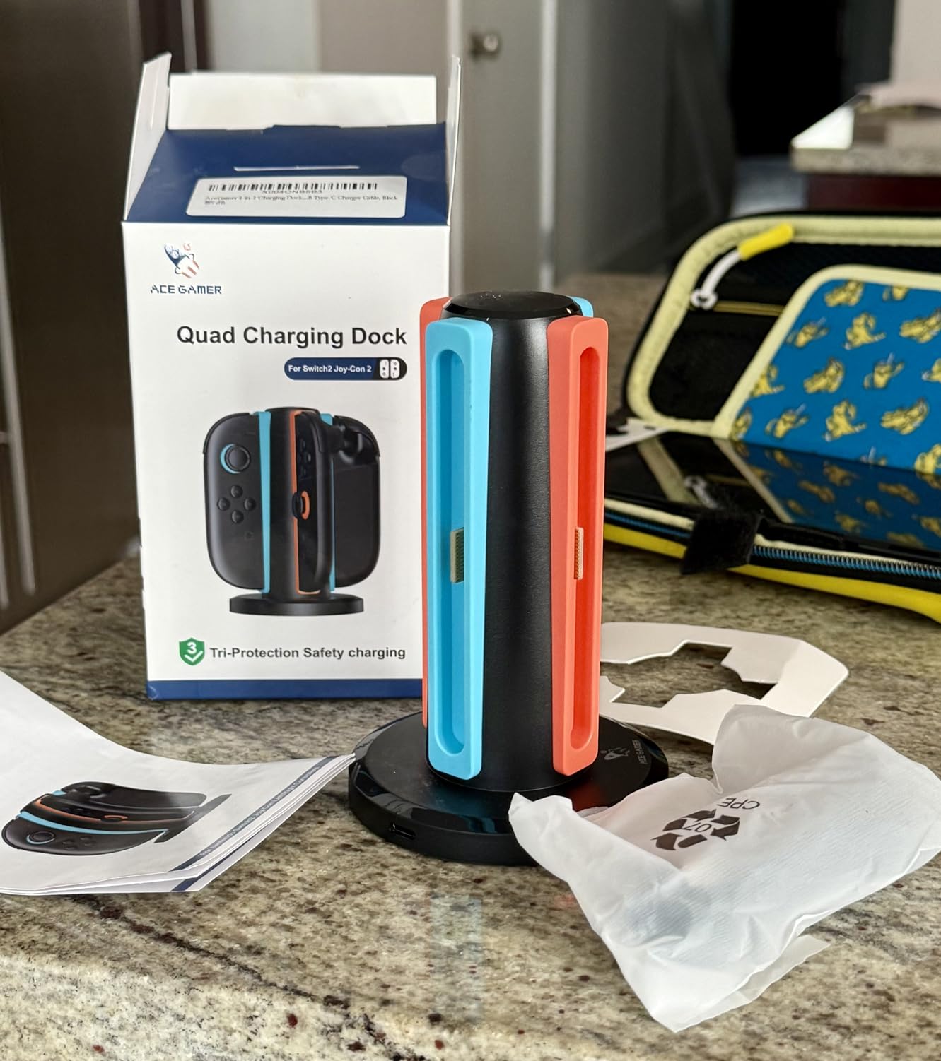 AceGamer Pro Controllers Accessories Bundle for Nintendo Switch 2 17-in-1: Carrying Case, Screen Protector, Dockable Console Protective Cover Shell, Grip for Joycon, Steering Wheel, Thumb, Card Case customer photo 1