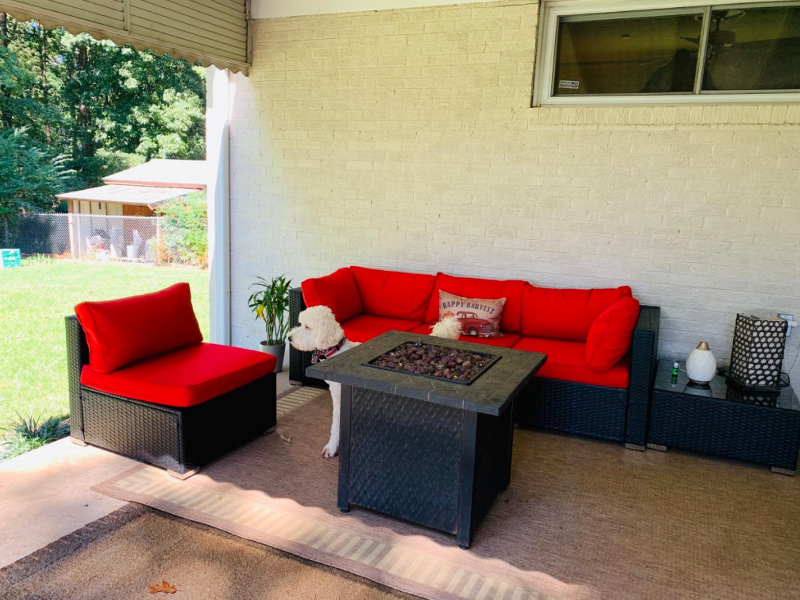 Shintenchi 3-Piece Outdoor Patio Furniture Sets, Wicker Patio Conversation Sets, All Weather Wicker Rattan Patio Seating Sofas with Glass Coffee Table and Cushion, Blue-Gray customer photo 1