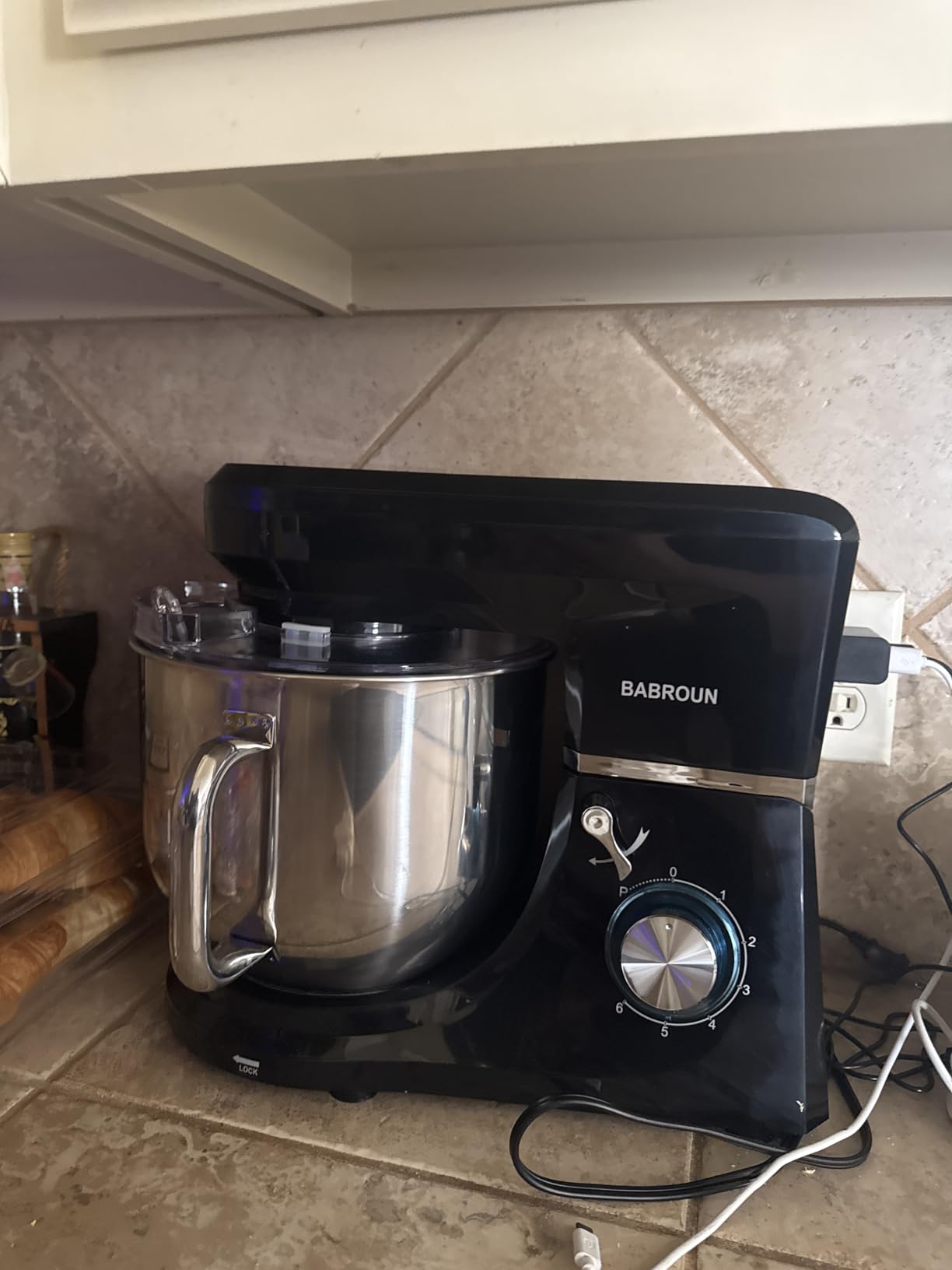 Dough Mixer 8.45 QT Electric Mixer - 660W 6 Speed Large Capacity Kitchen Stand Mixer with Whisk Dough Hook Mixing Beater Household Food Mixer for Baking Cakes Cookie Bread Salad(Black) customer photo 1