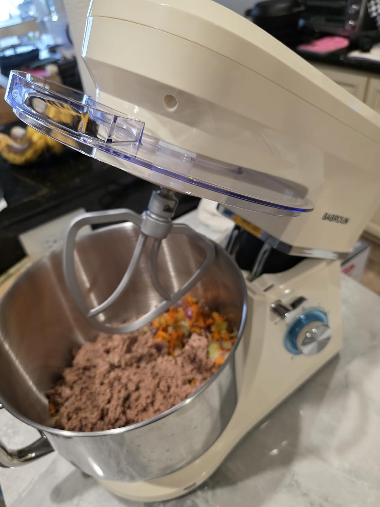 Dough Mixer 8.45 QT Electric Mixer - 660W 6 Speed Large Capacity Kitchen Stand Mixer with Whisk Dough Hook Mixing Beater Household Food Mixer for Baking Cakes Cookie Bread Salad(Black) customer photo 2