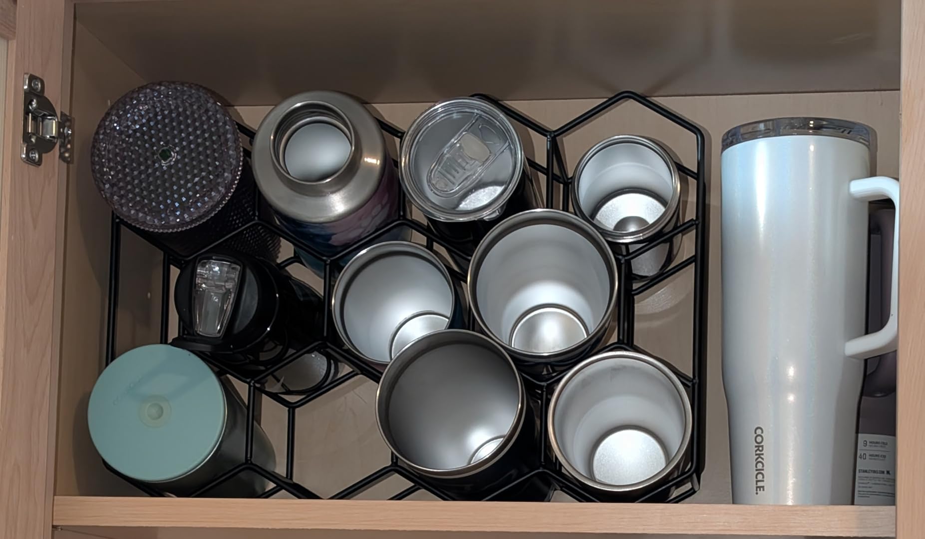 Sorbus 14 Bottle Wine Rack - Stackable Metal Wine Storage Organizer with Honeycomb Design - Cabinet, Pantry, or Bar Wine Bottle Holder - Modern Black Wine Racks Countertop - No Assembly Required customer photo 1