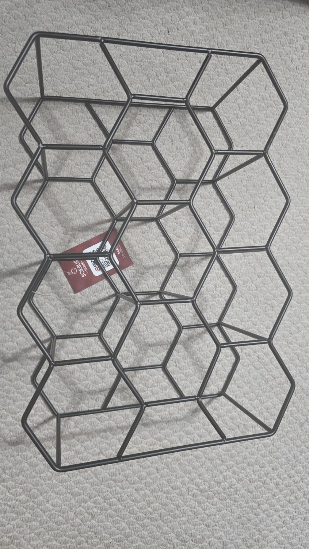 Sorbus 14 Bottle Wine Rack - Stackable Metal Wine Storage Organizer with Honeycomb Design - Cabinet, Pantry, or Bar Wine Bottle Holder - Modern Black Wine Racks Countertop - No Assembly Required customer photo 2