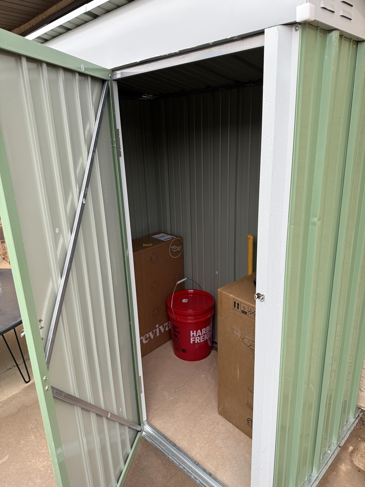 UDPATIO Outdoor Resin Storage Shed 8 x 10 FT, Plastic Storage Shed with Floor Large Outdoors Garden Tool Storage Shed Outside Clearance Shed with Lockable Door for Bike, Backyard, Patio, Dark Grey customer photo 1