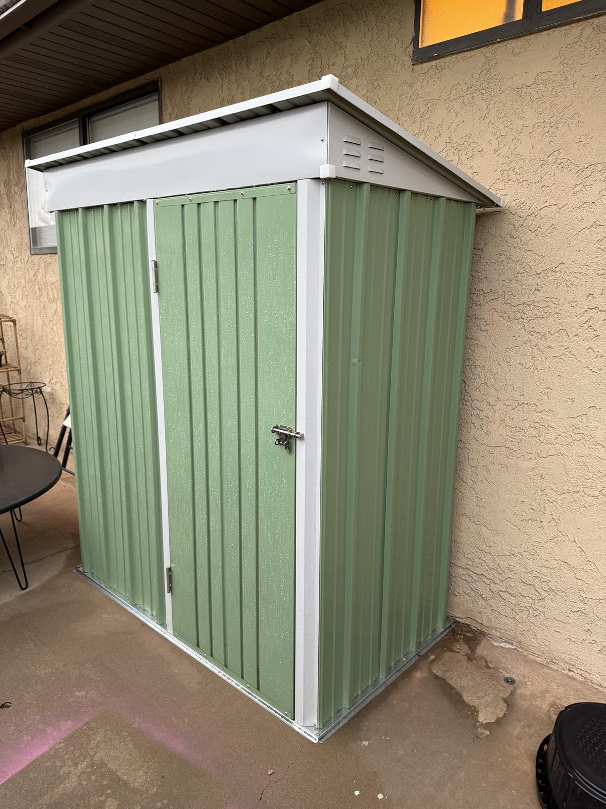 UDPATIO Outdoor Resin Storage Shed 8 x 10 FT, Plastic Storage Shed with Floor Large Outdoors Garden Tool Storage Shed Outside Clearance Shed with Lockable Door for Bike, Backyard, Patio, Dark Grey customer photo 2
