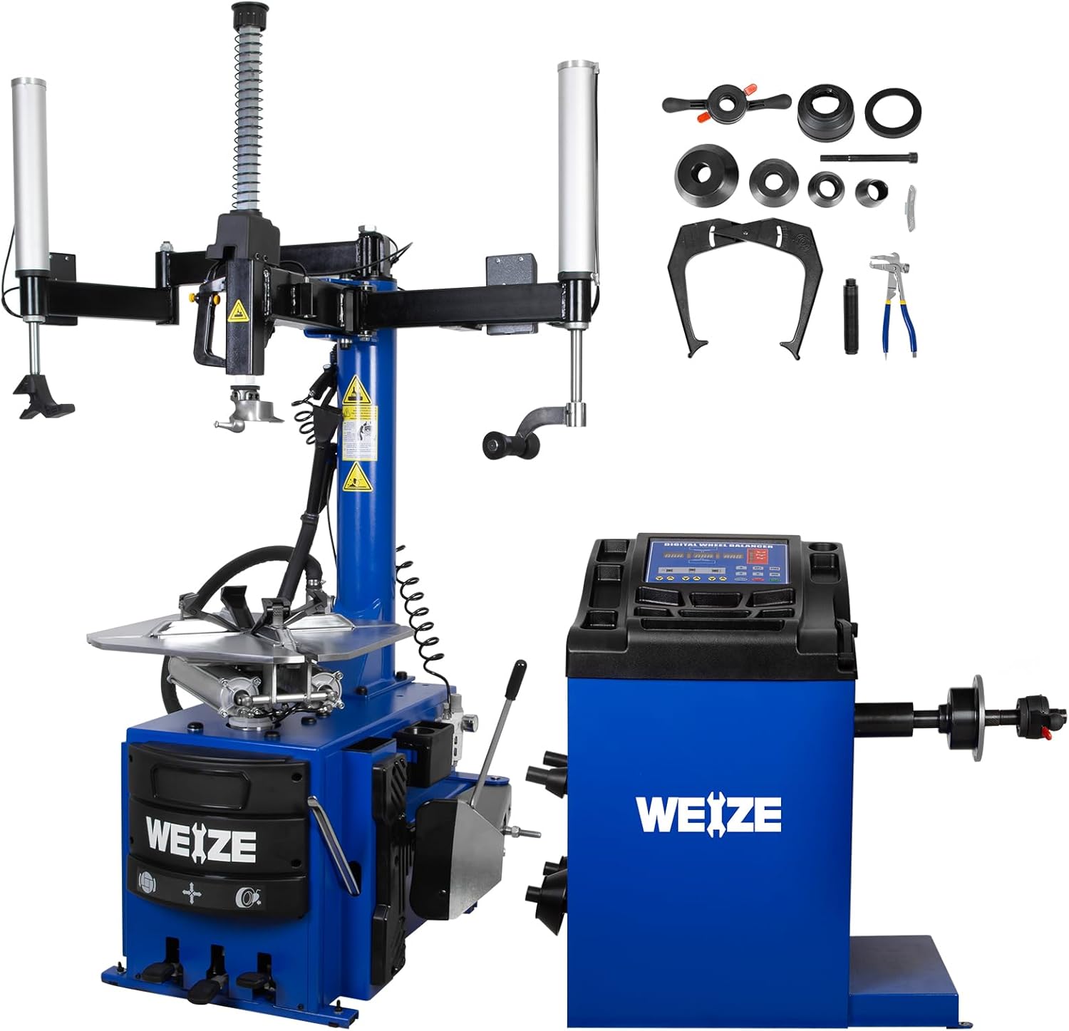 WEIZE 110V 2.0 HP Tire Changer and Wheel Balancer Combo,10''-24'' Rim Air Bead Blaster Tire Changer Machine with Dual Assist Arms, for Tire Changing, Tire Mounting and Balancing customer photo 1