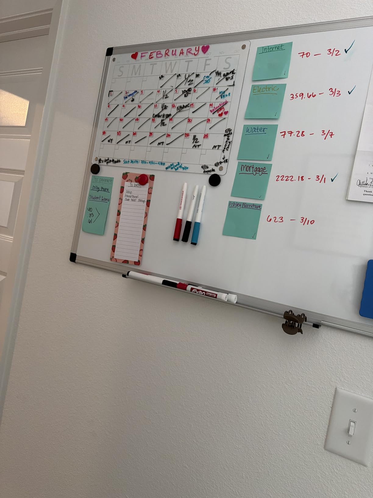 DUMOS Magnetic White Board Kit for Wall 36