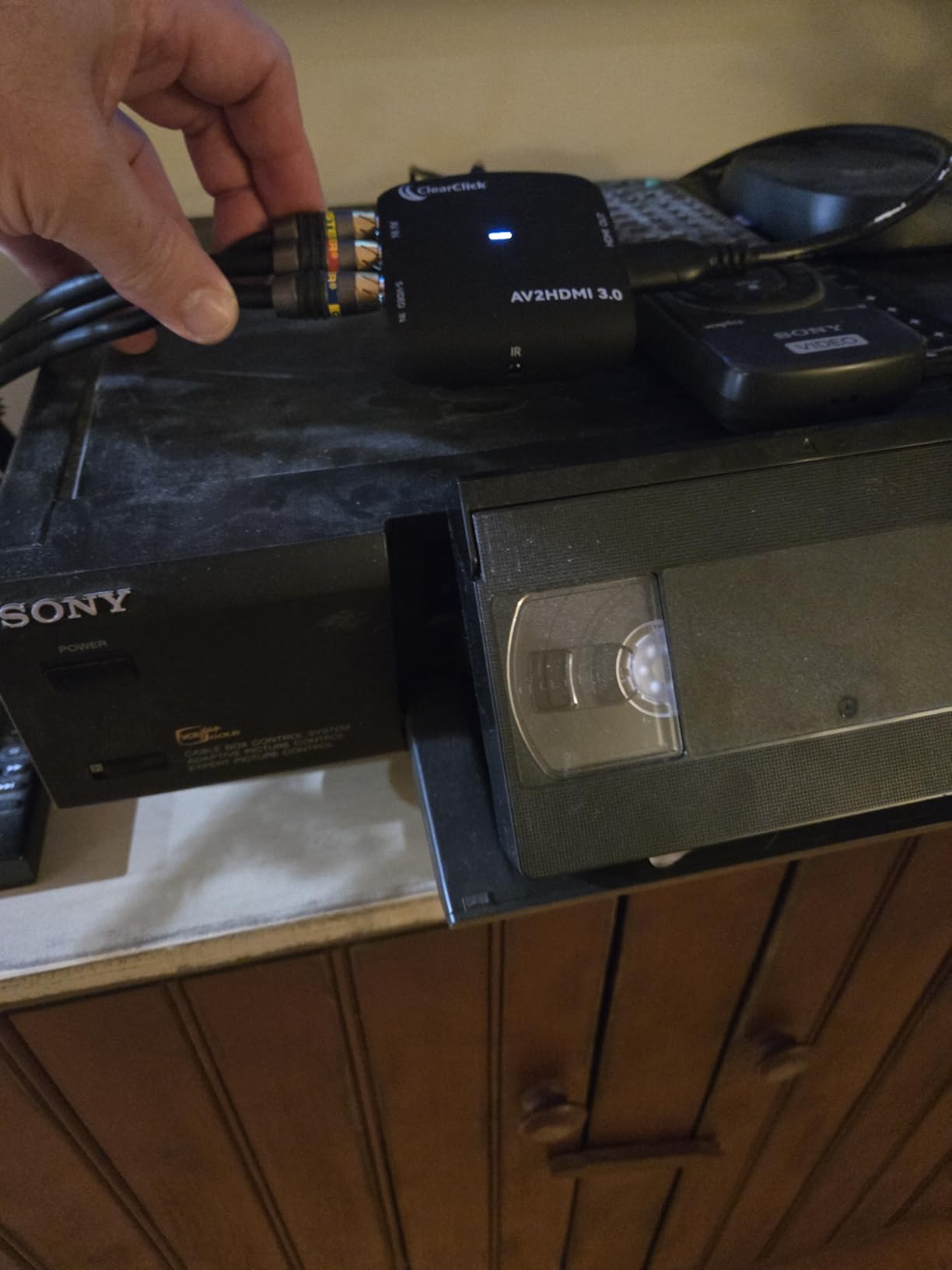 ClearClick AV to HDMI Converter 3.0 (Third Generation) - 1080P RCA or S-Video to HDMI Upscaler - with Remote Control for Image Adjustment - VHS, VCR, Camcorder, DVD, TV, Gaming Systems, PAL, NTSC customer photo 2