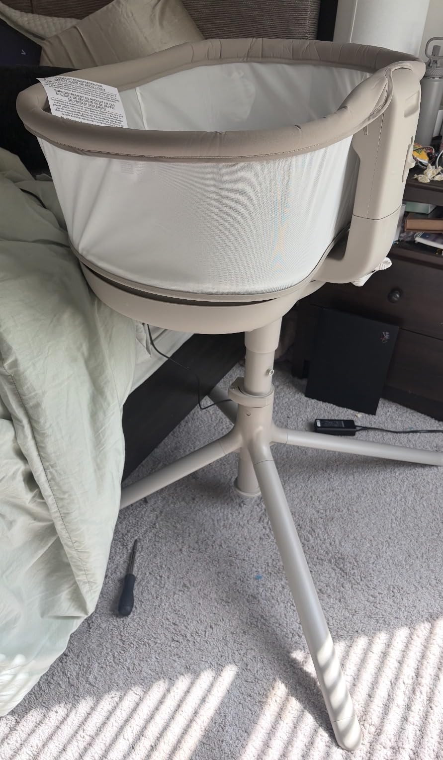 HALO BassiNest Connected Swivel Sleeper 3.0 - Smart Bassinet with AutoSoothe, 360 Swivel, Cry Detection, Rocking, Vibration & Soothing Sounds, Easy Lowering Wall, Warm Grey customer photo 1