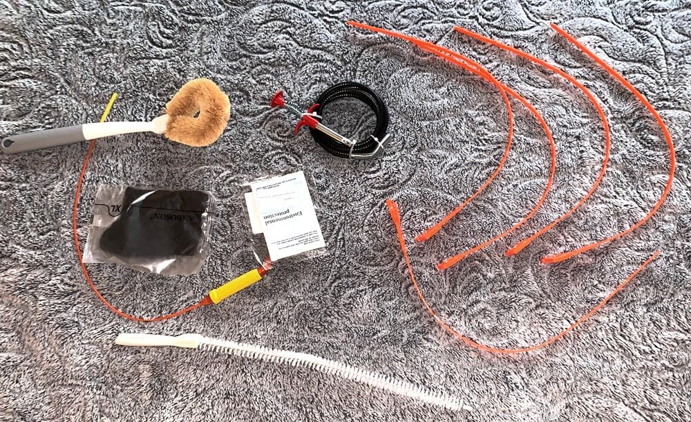 Drain Snake Auger 33 Feet, Plumbing Snake Drain Hair Clog Removal Tool, Sink Unclogger Drain, Heavy Duty Toilet Snake Auger, Cleaner Tool for Bathroom Kitchen Tub Shower Drain Clog Remover with Gloves customer photo 1