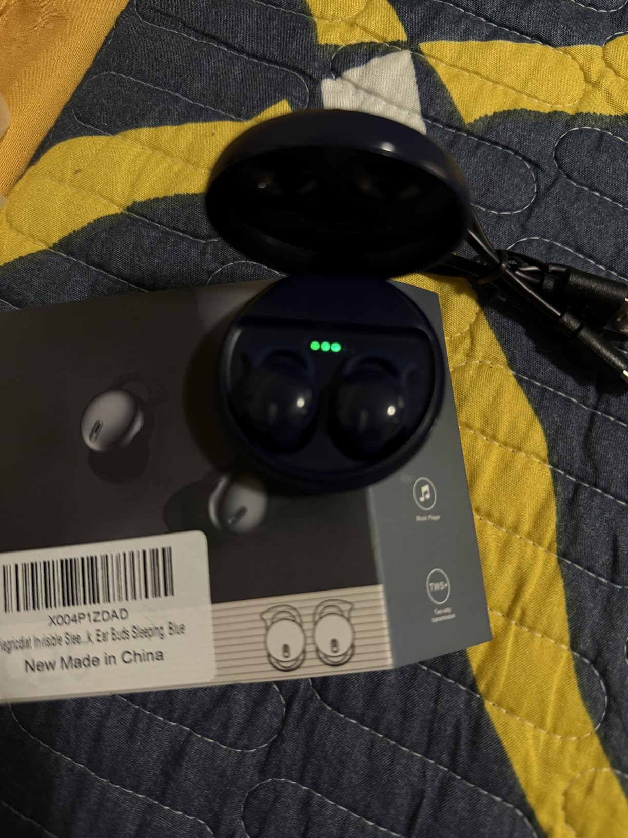 Invisible Sleep Headphones,Sleep Earbuds for Side Sleepers,Small Comfortable Fit Noise Blocking Sleep Ear Buds,Bluetooth 5.3 Wireless Earbuds, in-Ear Ear Buds for Sleeping, Working - Black customer photo 1