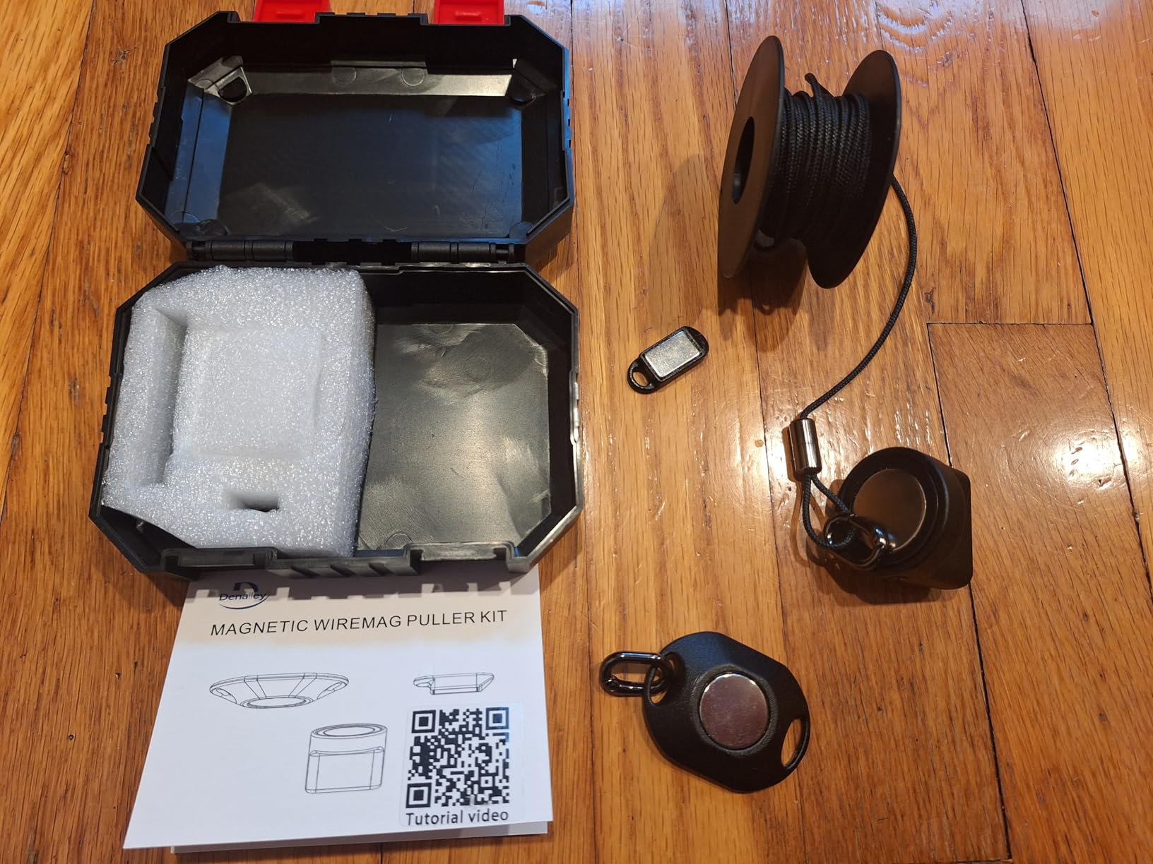 Wire Fishing Tools, Fish Tape Wire Puller Kit, Magnetic Cable Puller,Pulls Electrical Wire Behind Walls, Suitable For Indoor, Garden, Renovation, And Electrician Scenarios (Black) customer photo 1