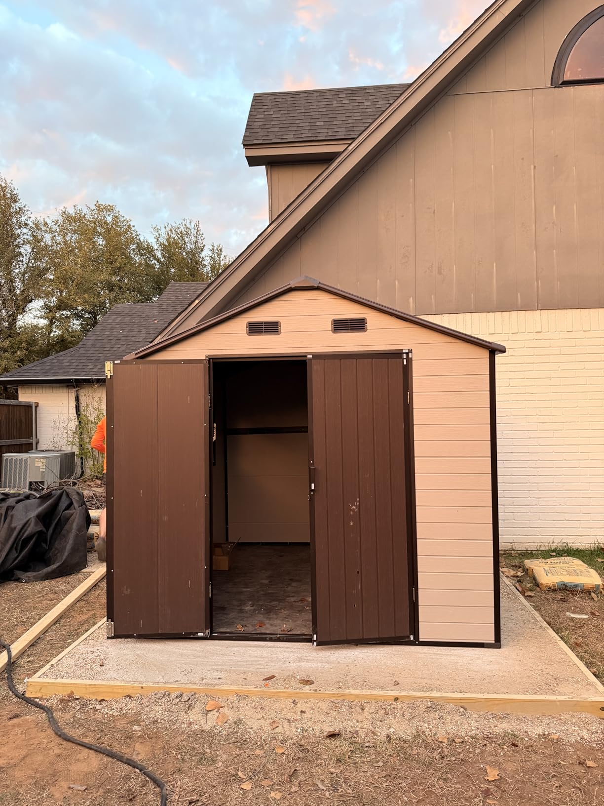 10x14 FT Huge Resin Garden Shed with Floor, Heavy-Duty 21-Gauge Reinforced Steel Frame, 16mm Ultra-Thick Panels, Estate-Size Storage Garage with 2 Lockable Windows for Tractors & Patio Furniture customer photo 2