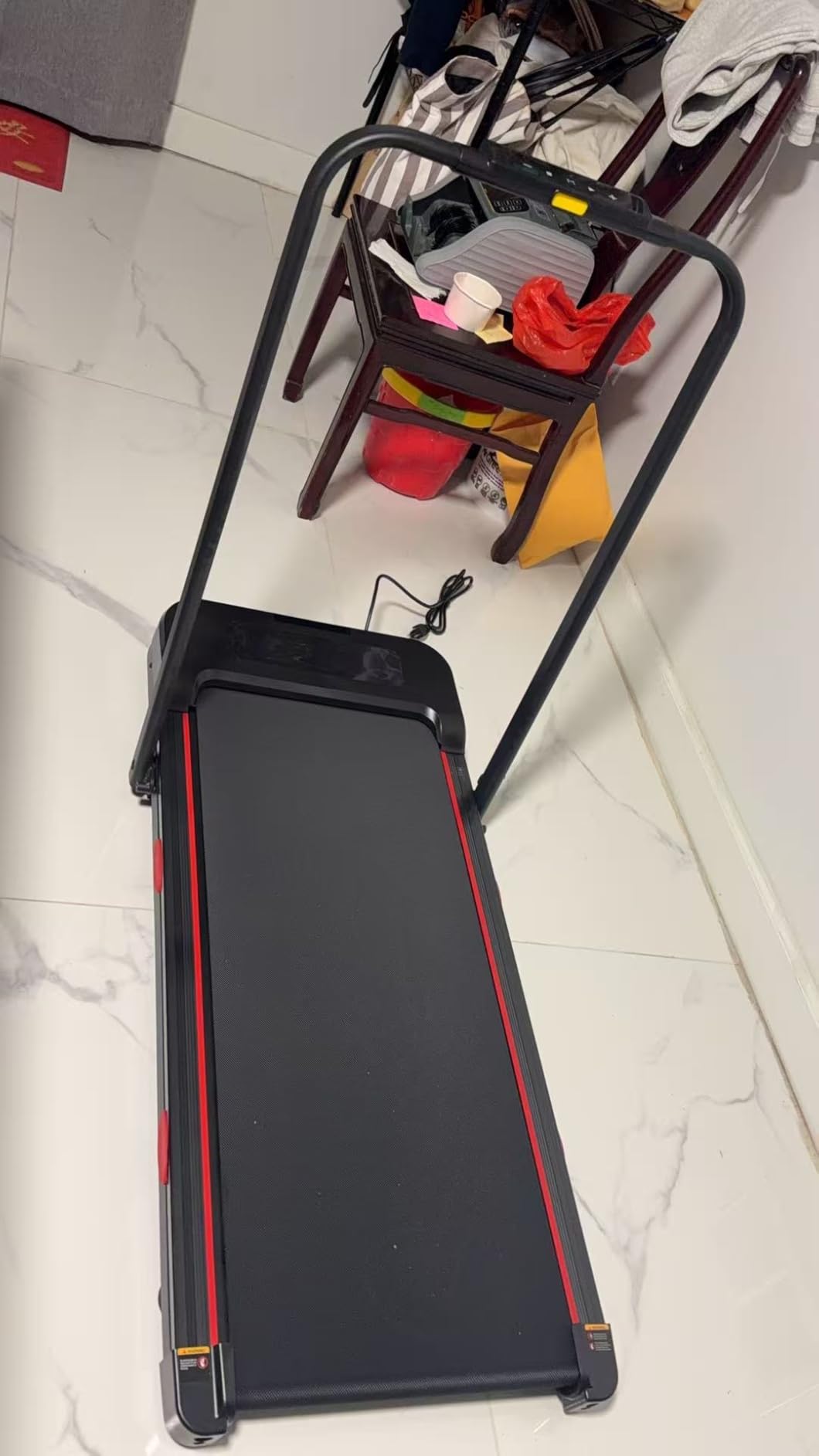 Walking Pad Treadmill with Desk Workstation & Incline & Handle Bar, Portable Under Desk Treadmill for Home Small Spaces Office, 300 lb Capacity, 2.5HP customer photo 2