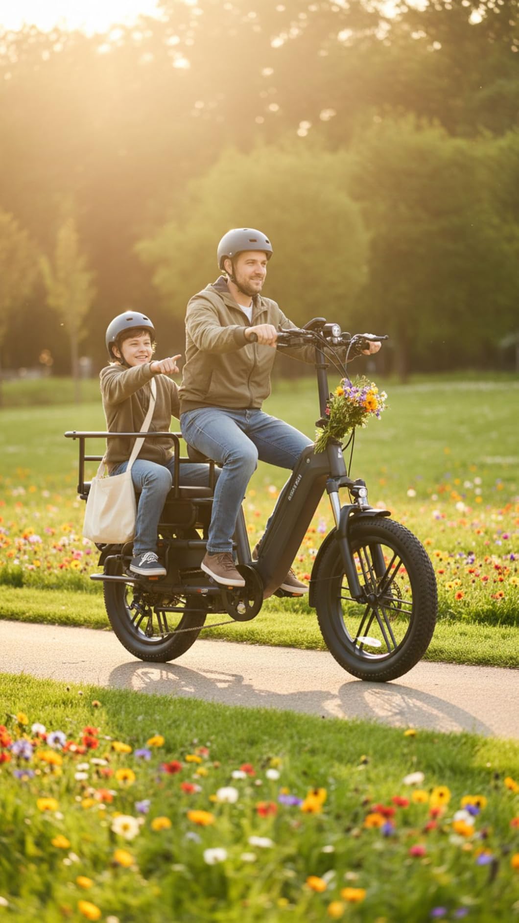 SISIGAD Sizzlebk Family Electric Bike Aluminum Frame, Peak 1500W Motor, 30MPH 100Miles, 20