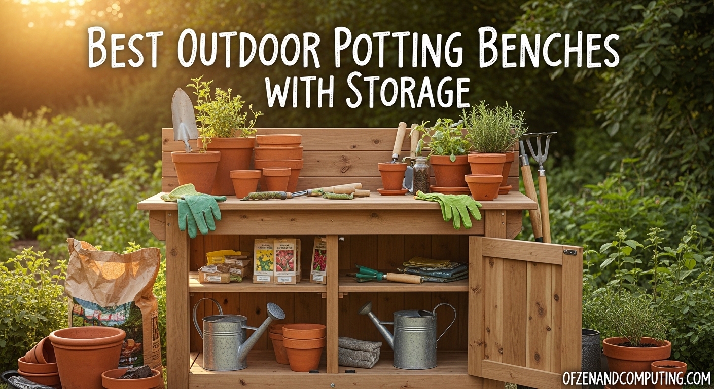 best outdoor potting benches with storage