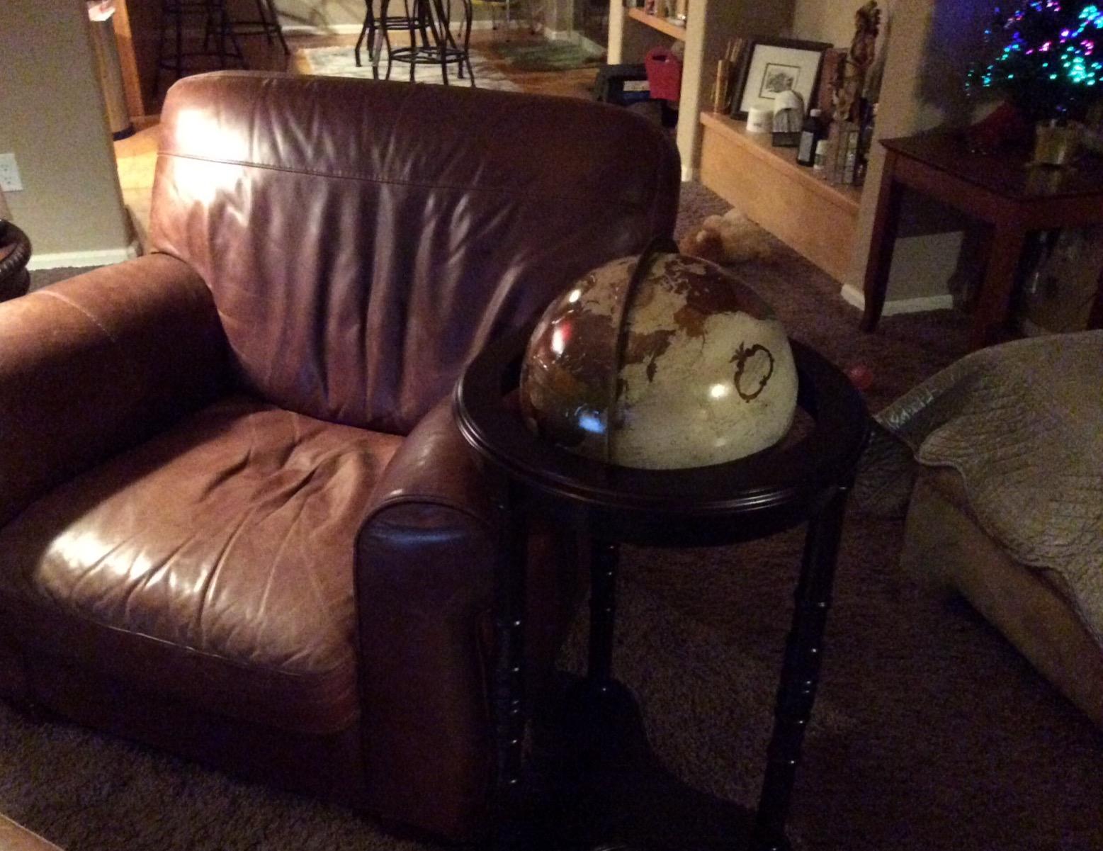 Replogle Lancaster Bronze Metallic, Dark Cherry Wood Finish, Floor Model Globe customer photo 1