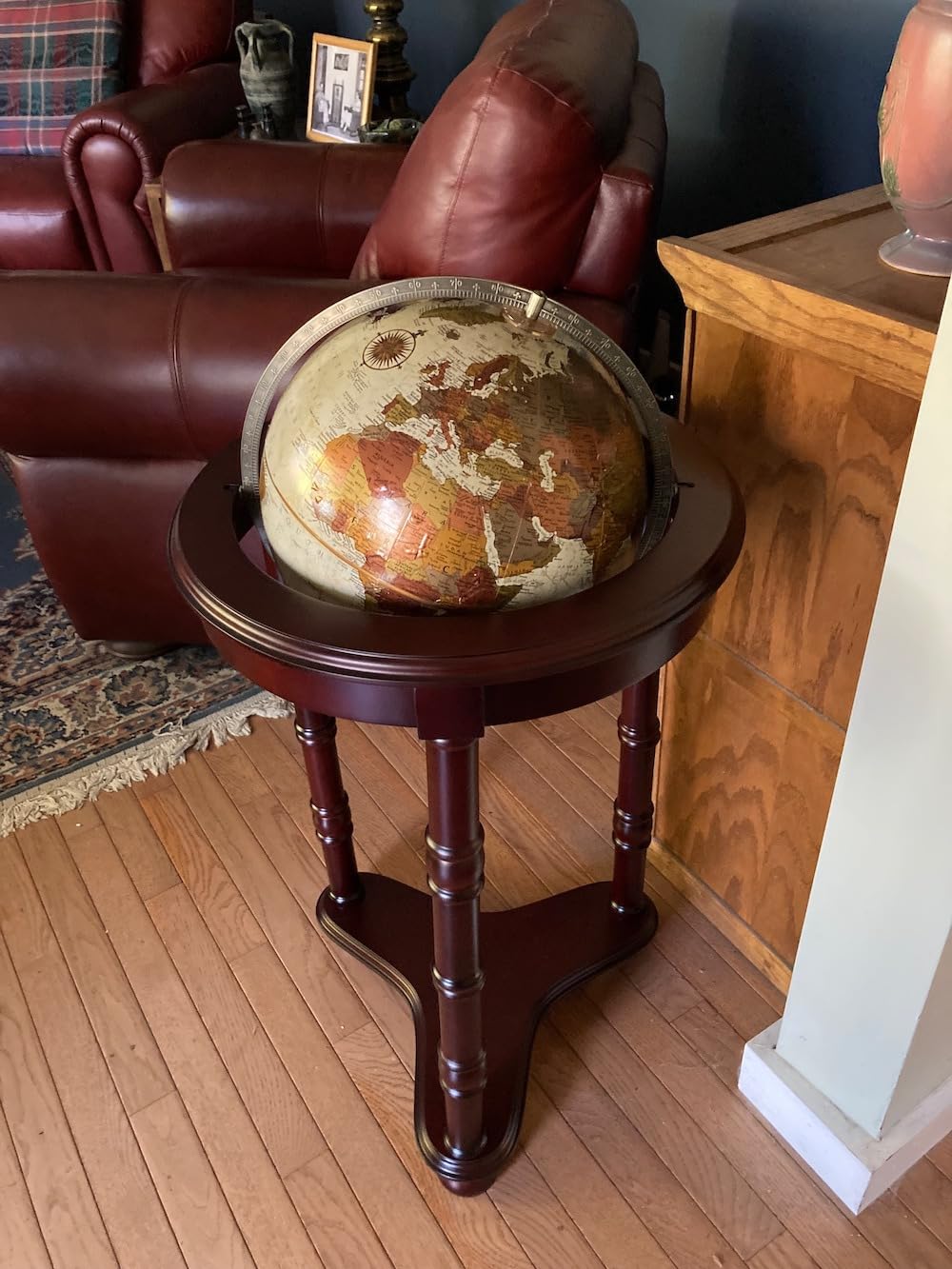 Replogle Lancaster Bronze Metallic, Dark Cherry Wood Finish, Floor Model Globe customer photo 3
