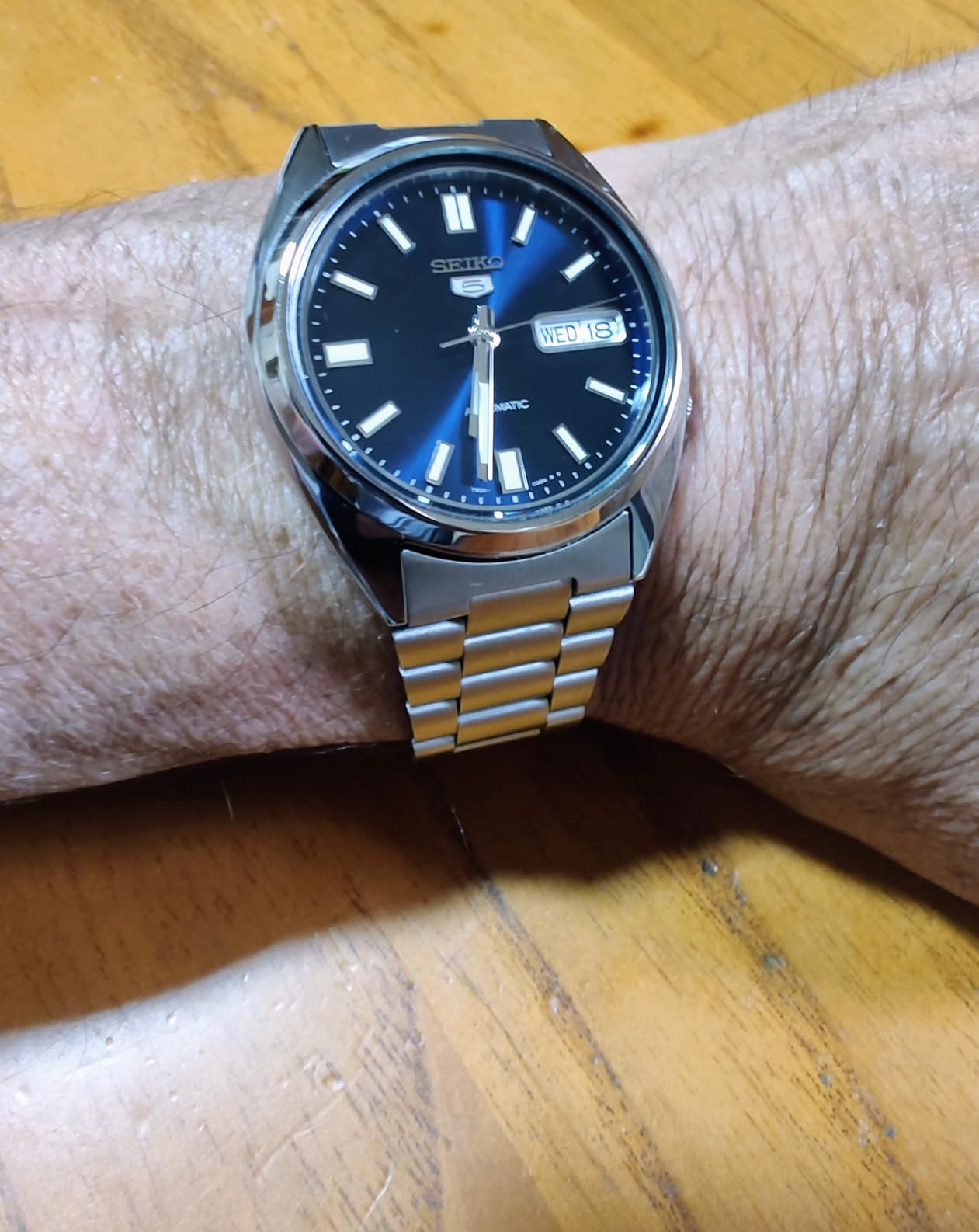 SEIKO 5 Automatic Blue Dial 38mm Stainless Steel Men's Watch SNXS77 customer photo 2