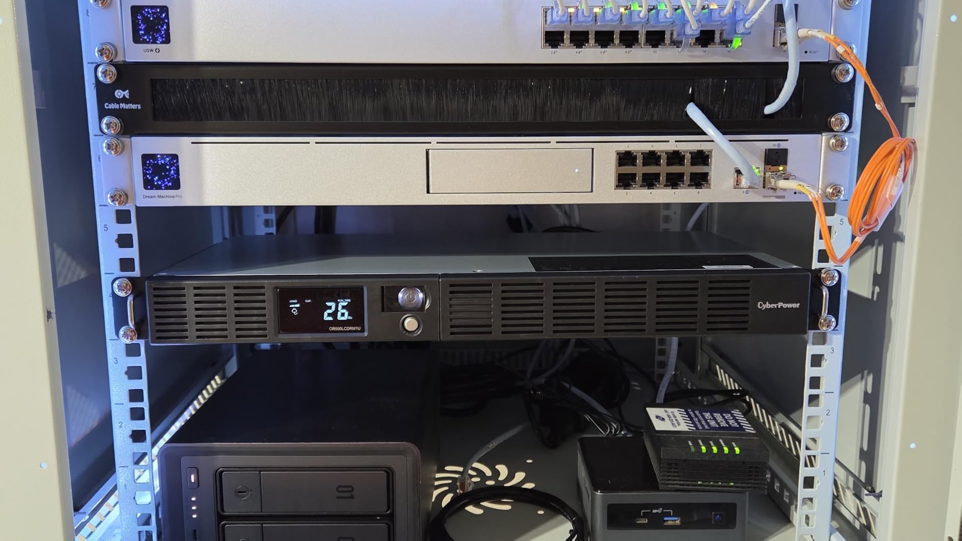 CyberPower OR500LCDRM1U Smart App LCD UPS Battery Backup and Surge Protector, 500VA/300W, 6 Outlets, AVR, 1U Rackmount, UL Certified customer photo 1