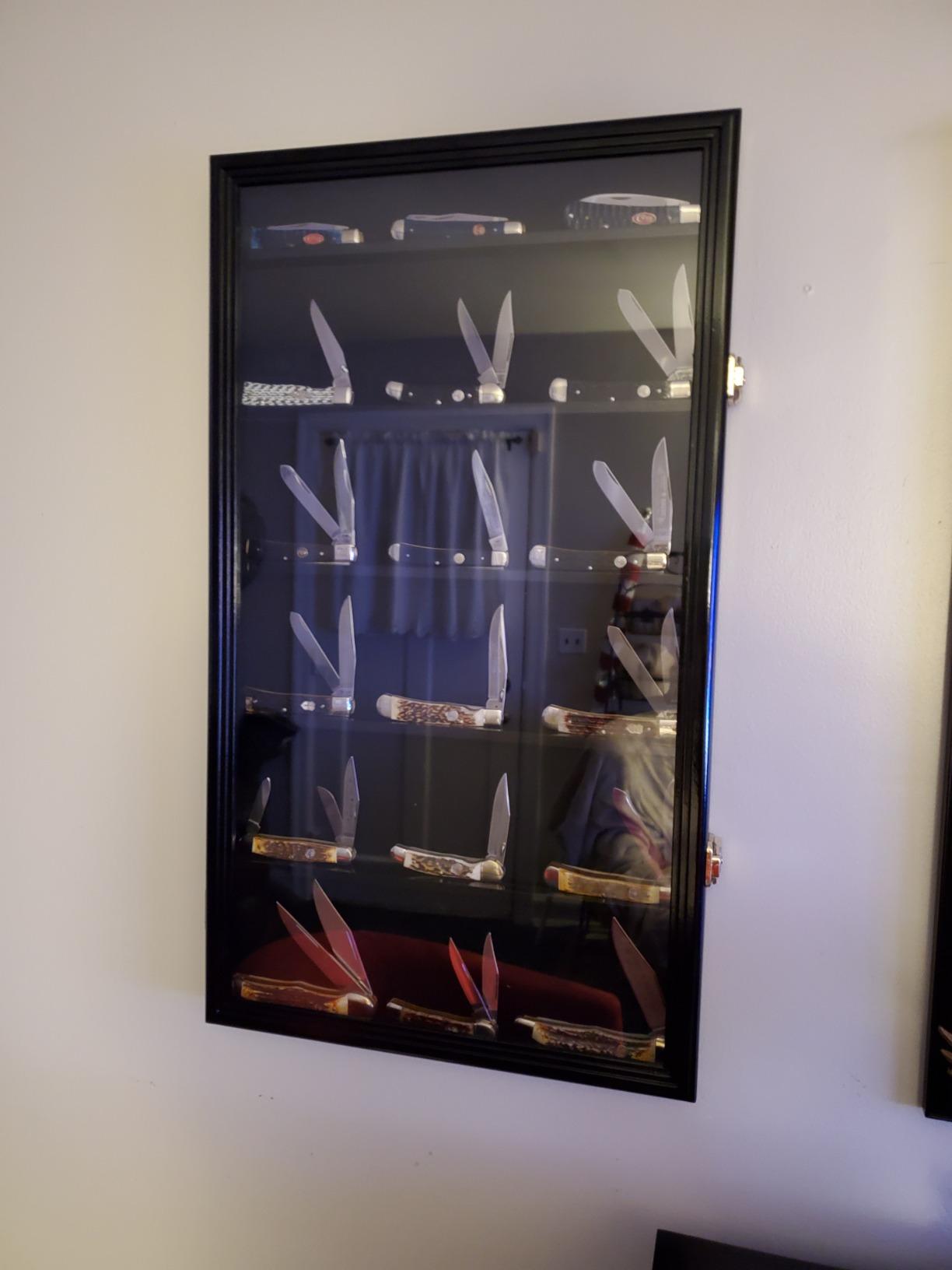 Large Military Challenge Coin Display Case Cabinet Holders Rack 98% UV - Lockable customer photo 2