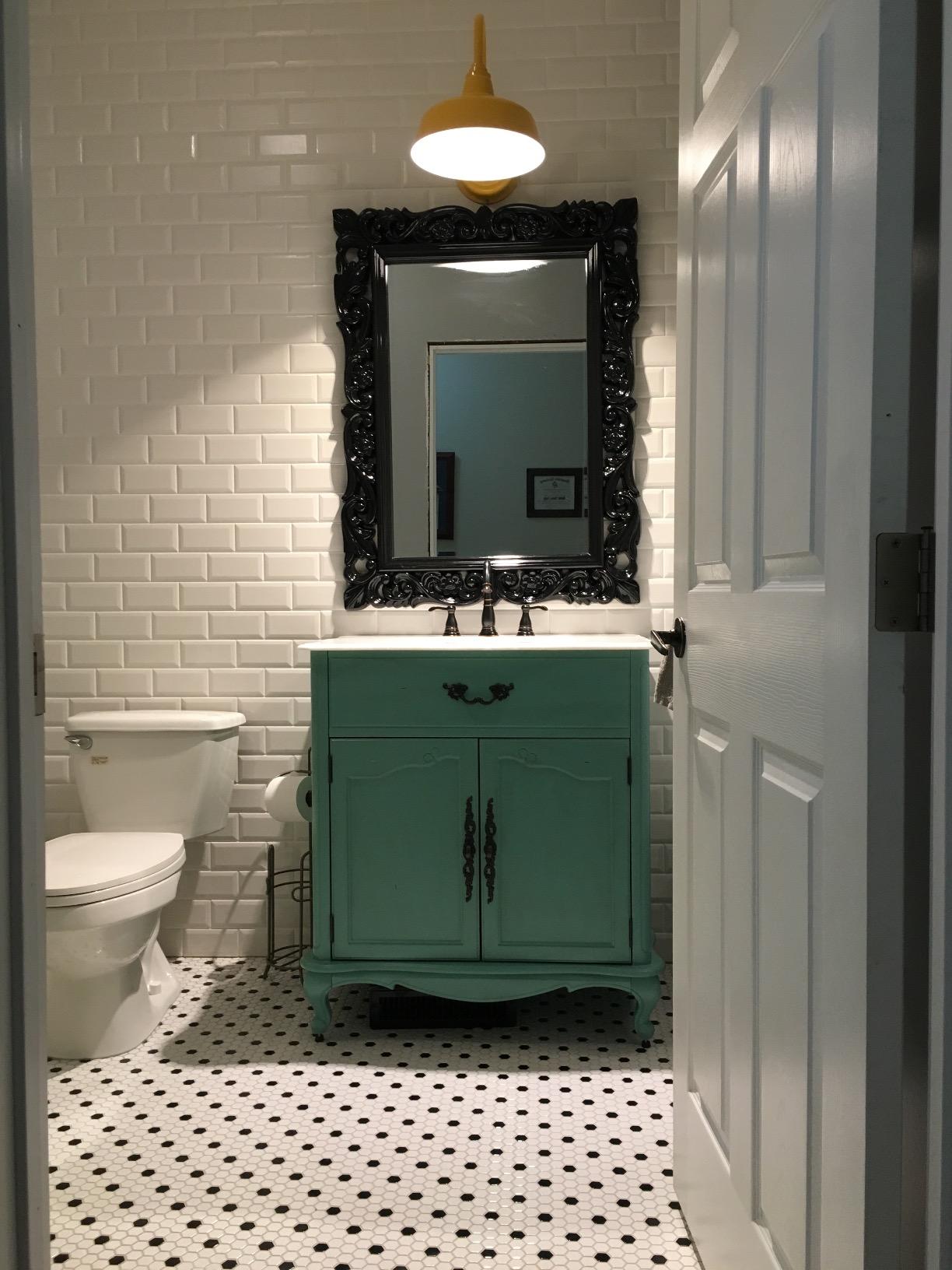 Chateau Rectangular Hanging Wall Mirror, Scroll Work Frame, Home Decoration Framed Mirrors for Bedroom, Bathroom, Entryway, or Any Room, French Pewter, 31.5 x 42 Inch customer photo 1