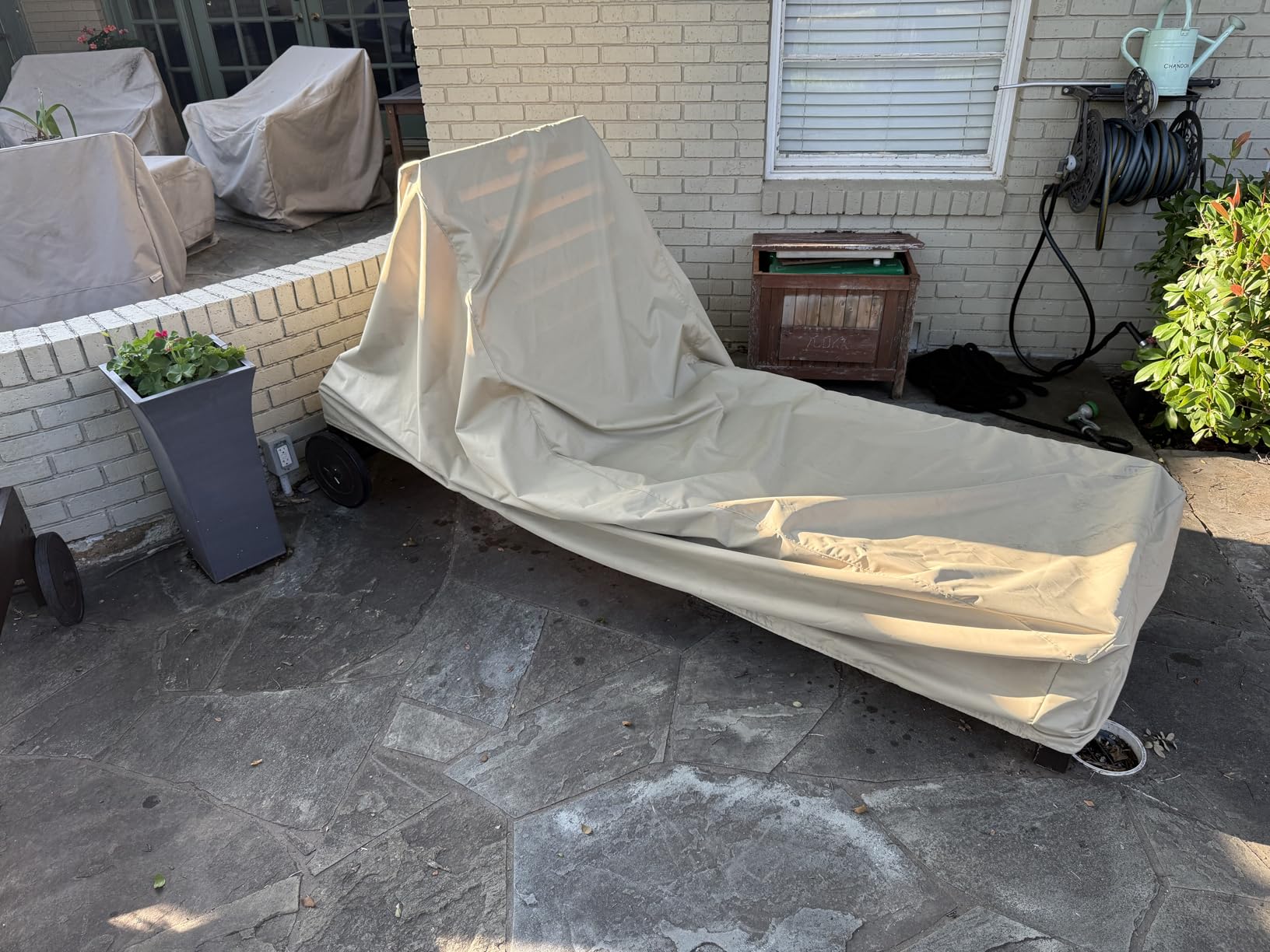 Covermates Elite Chaise Lounge Cover - Weather-Resistant Polyester Outdoor Furniture Cover with Mesh Vents, Drawcord Hem, Buckle Straps, UV Protection, 25W x 78D x 30H, Khaki customer photo 1