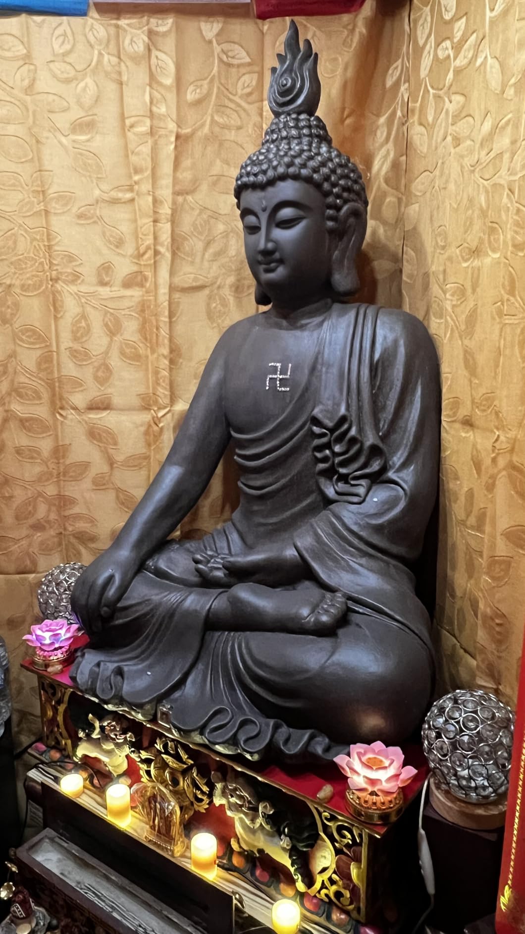 John Timberland Sitting Buddha Statue Sculpture Zen Asian Japanese Garden Decor Outdoor Weathered Light Sandstone Finish 29 1/2