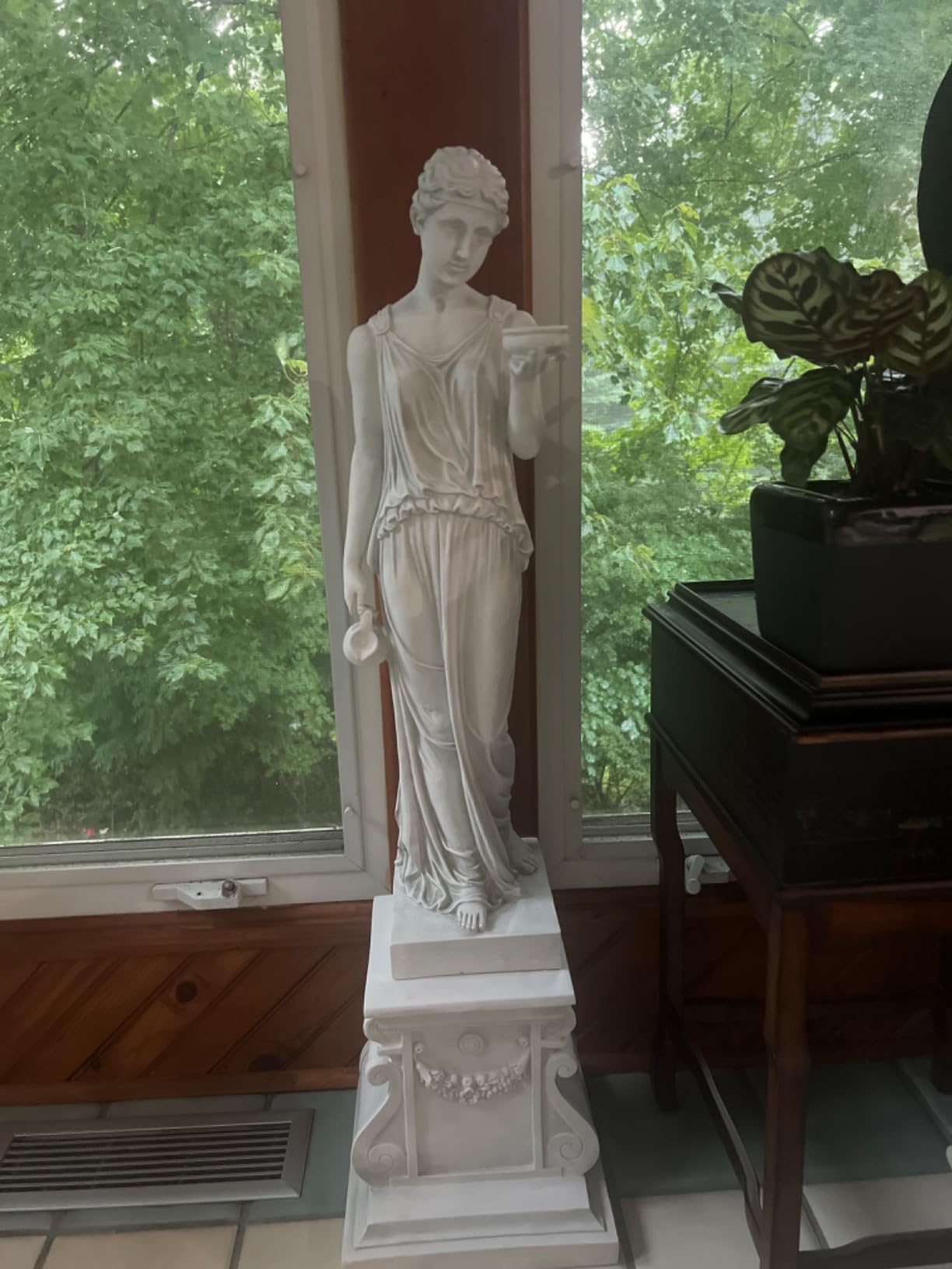 Hebe Greek Woman Patron of Youth Indoor/Outdoor Garden Statue, Estate Size, 62 inches tall, Cast Stone Resin, Antique Stone Finish customer photo 2