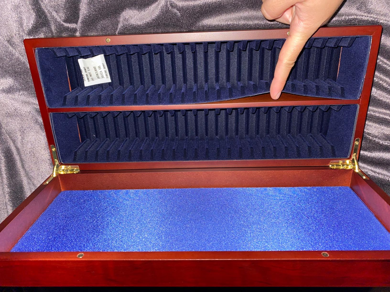 Lighthouse - Coin Box for 50 Slabs - Perfect for Certified Coin Slabs from PCGS, NGC, ANACS, ICG and More - Mahogany Wood Grain Finish, MSLBOX50 customer photo 1