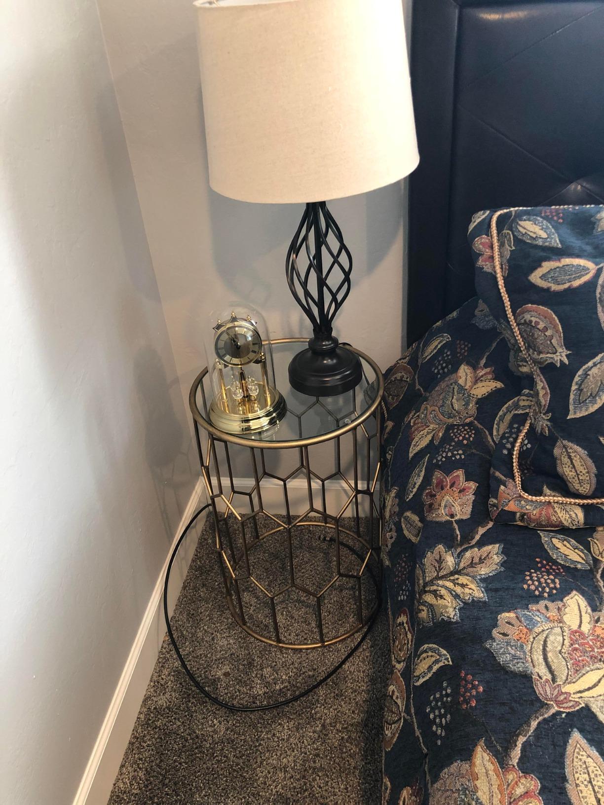 Bulova Tristan I Desk and Table Clock | Model B8818 | Polished Brass Finish | Polished Metal Base | Floating Dial | Roman Numerals | Elegant Pendulum Design customer photo 2