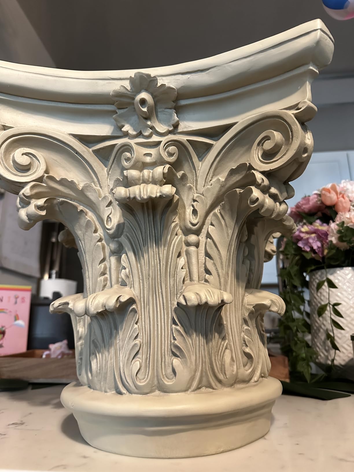 Design Toscano English Rosette Indoor/Outdoor Sculptural Garden Plinth Base Statue Riser, Large 13 Inch Tall, Cast Stone Resin, Antique Stone Finish customer photo 1