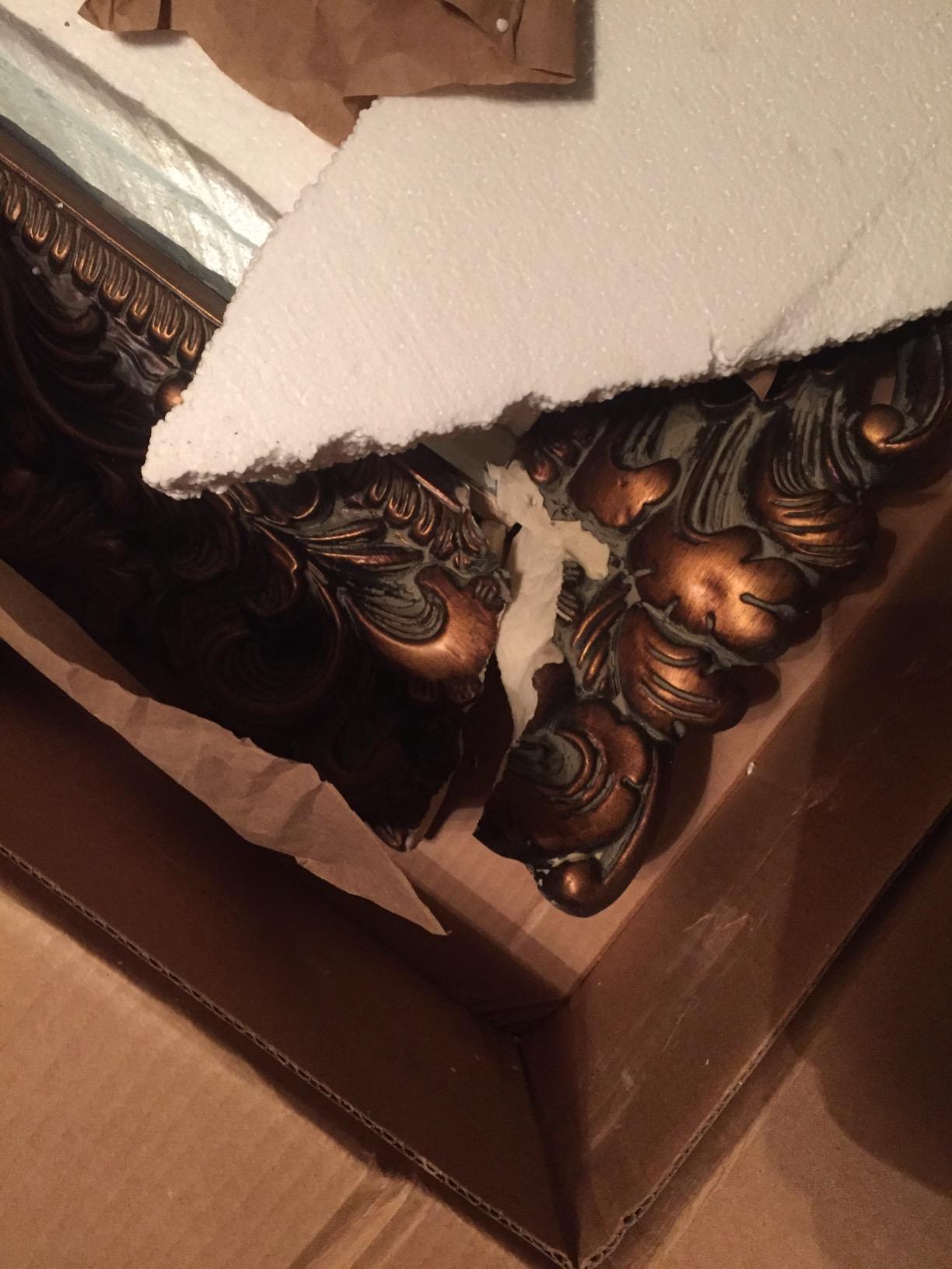 Howard Elliott Barcelona Hanging Rectangular Framed Wall Mirror, Antique Gold Resin, Traditional Designer Mirror for Home, Living Room or Bedroom, 23 x 35 Inch customer photo 2