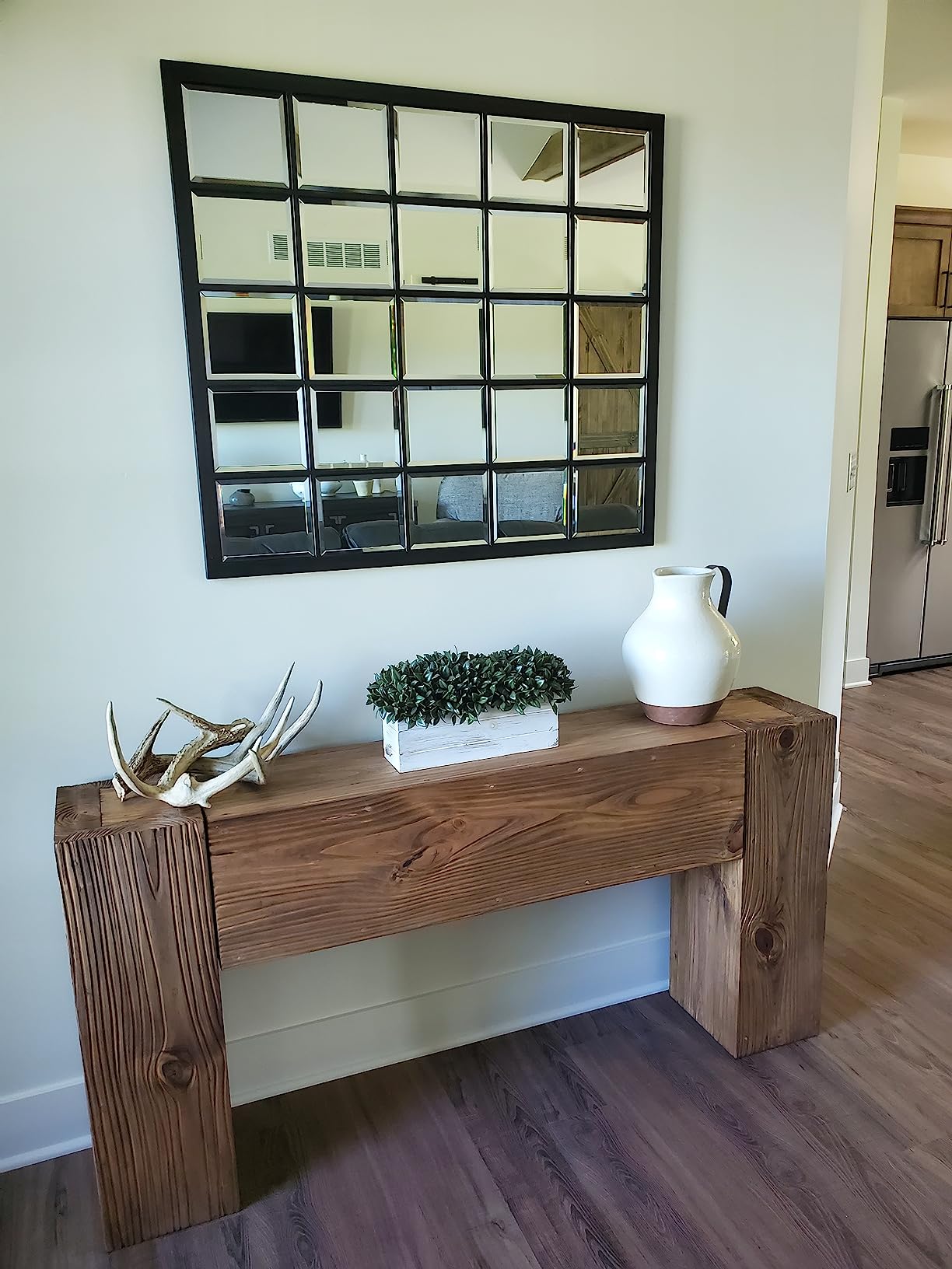 Howard Elliott Superior Hanging Rectangular Window Design Wall Mirror, Accent, Bronze, Elegant Beveled Frameless Windowpane Decor Mirrors, Hang Horizontal or Vertical, 34 x 38 Inch, Bronze customer photo 1