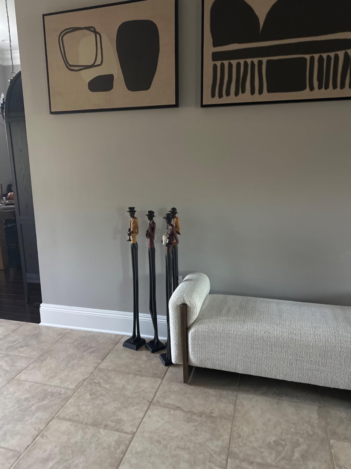 Deco 79 Polystone Musician Decorative Sculpture Tall Long Legged Jazz Band Home Decor Statues with Black Base Stand, Set of 4 Accent Figurines 5