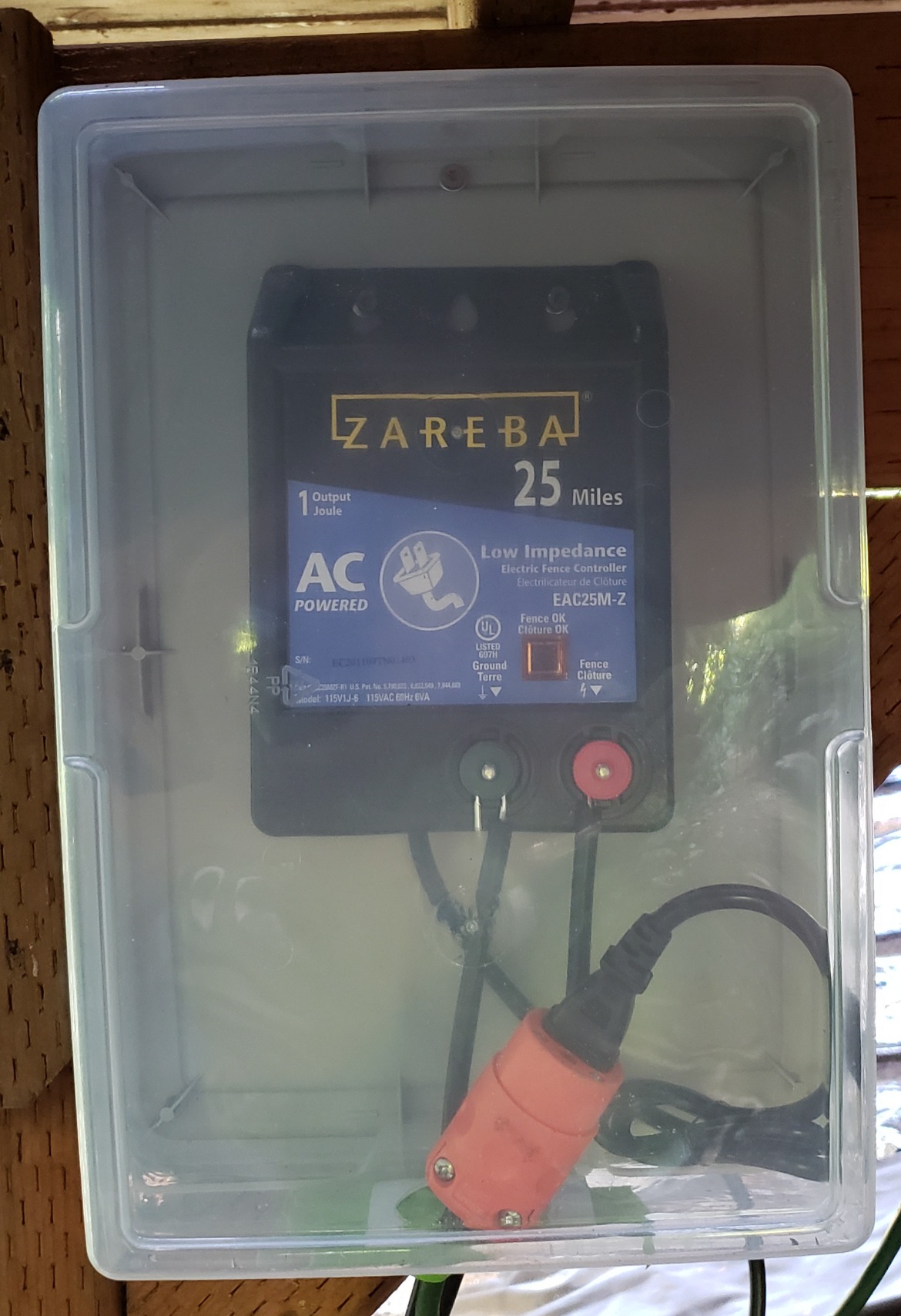 Zareba 25 Mile AC Powered Low Impedance Electric Fence Charger - EAC25M-Z customer photo 1