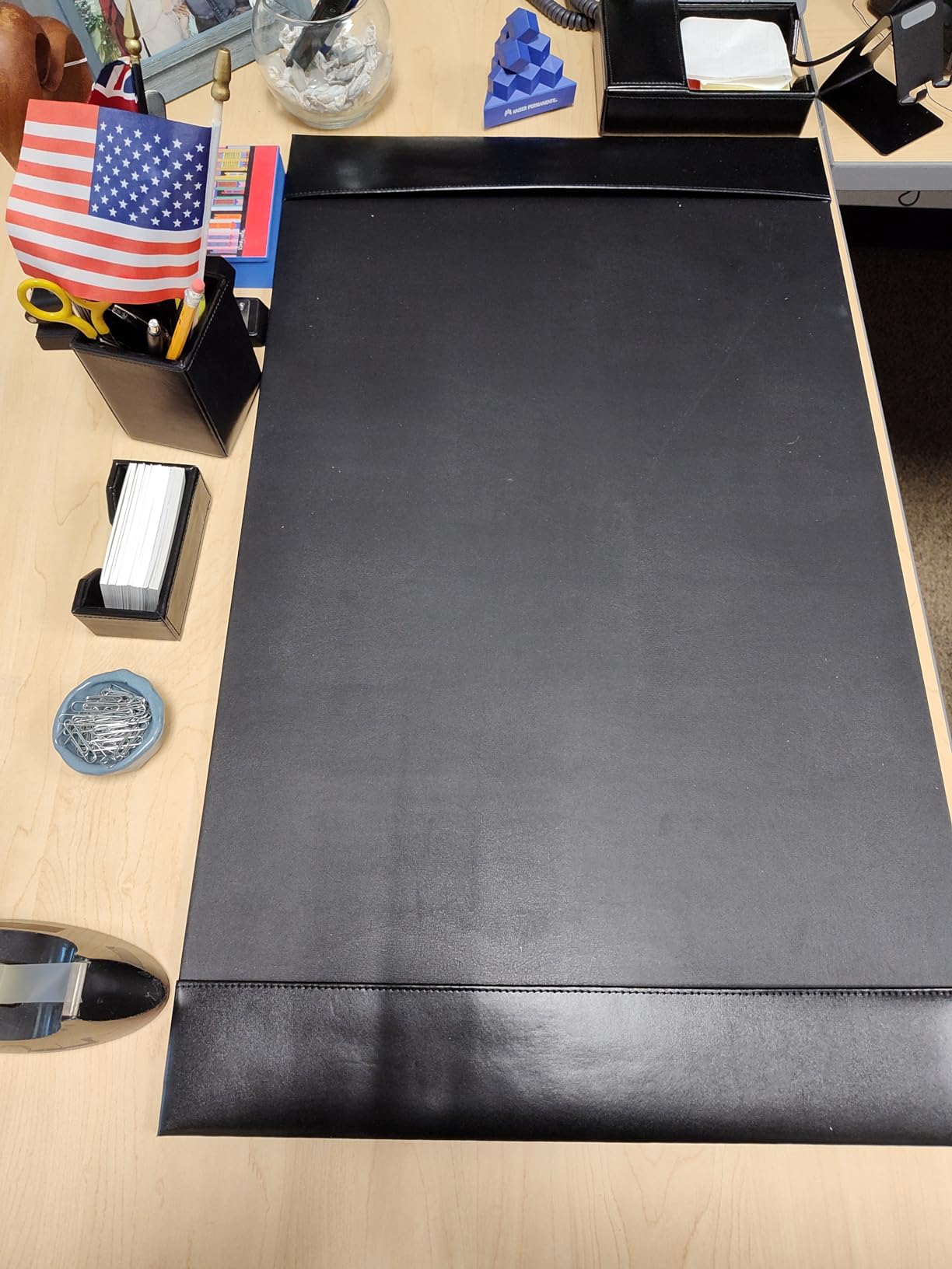 Black Bonded Leather 5-Piece Desk Set customer photo 1