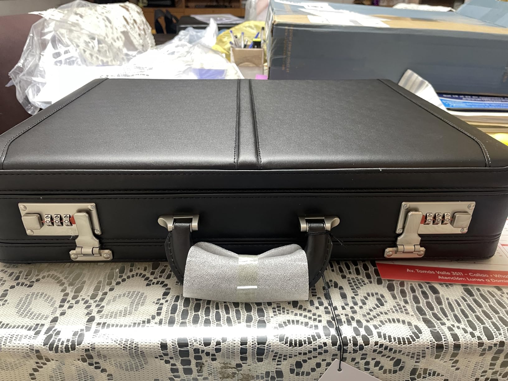 Alpine Swiss Mens Briefcase | Expandable Genuine Leather Attache Briefcase For Men | Dual Combination Lock Business Case customer photo 2