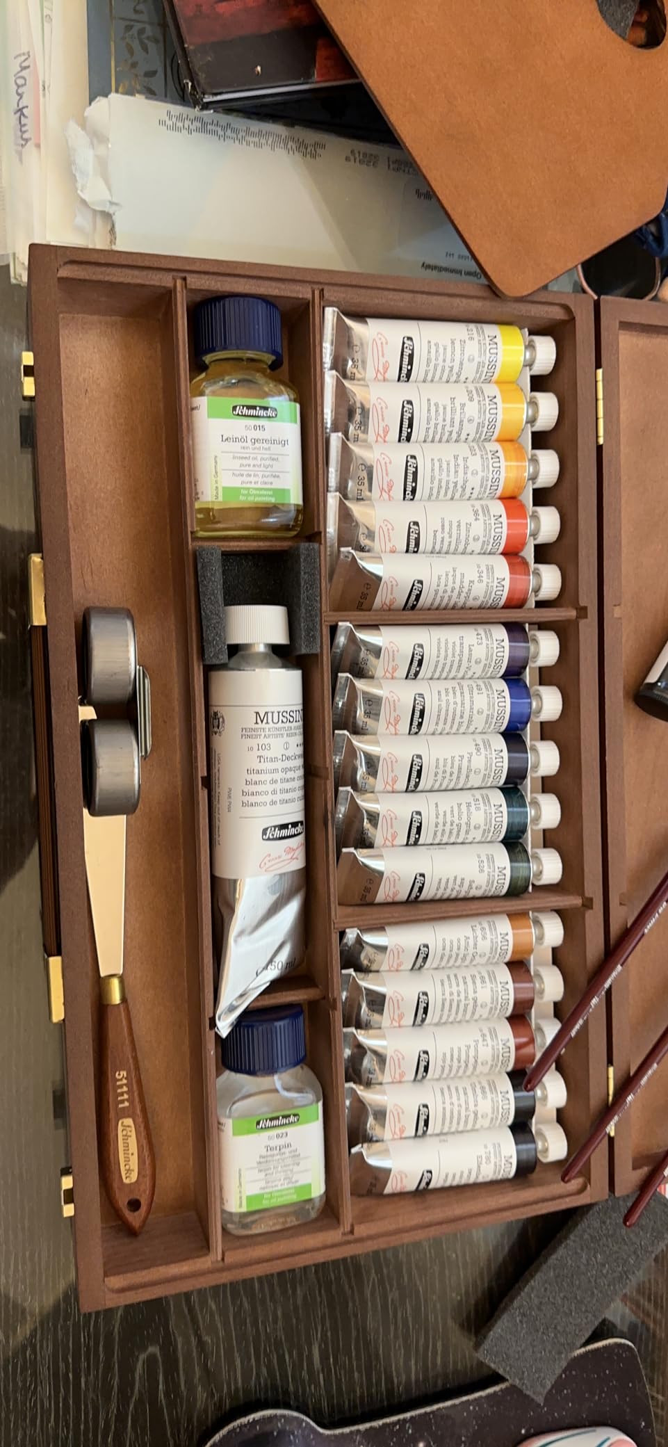 Schmincke MUSSINI Finest Resin Oil Colors Premium Wooden Box Oil Painting, 10 x 35 ml Set customer photo 2