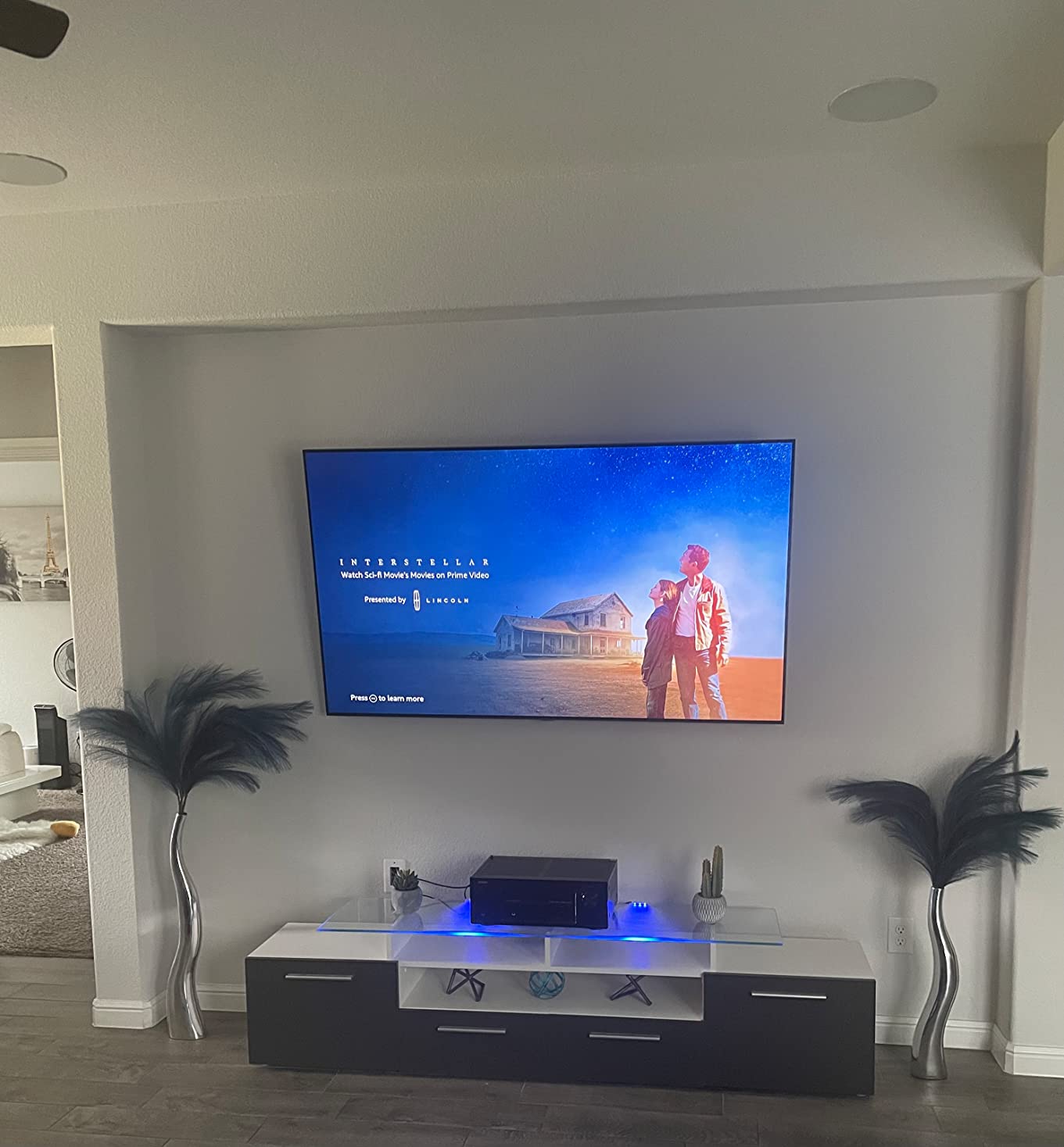 Modern Day Accents Curva Tall Set of 2, Silver, Aluminum, Contemporary, Modern, Wiggly, Popular, Glam, Floor Standing, Lg 6 x 32, Sm Vase: 5