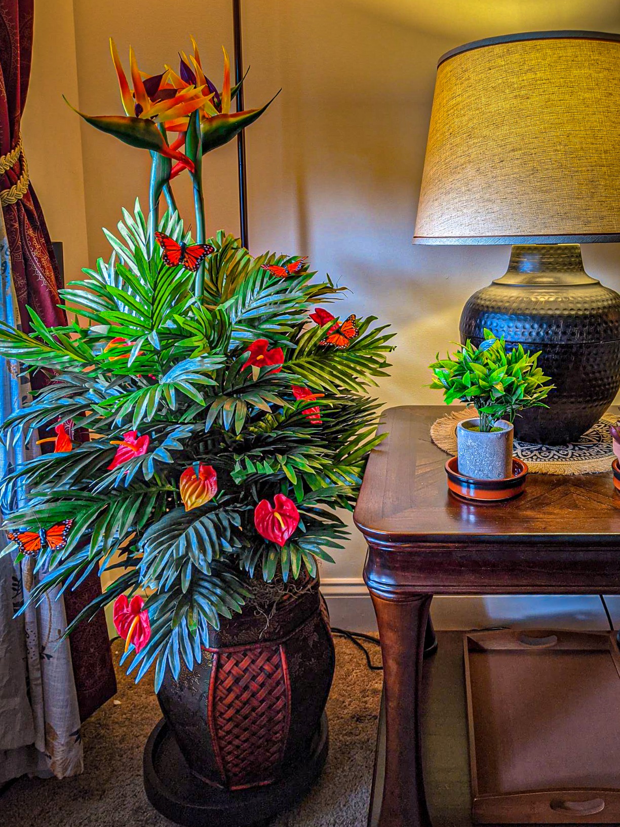 Areca Palm with Vase Silk Plant, 38