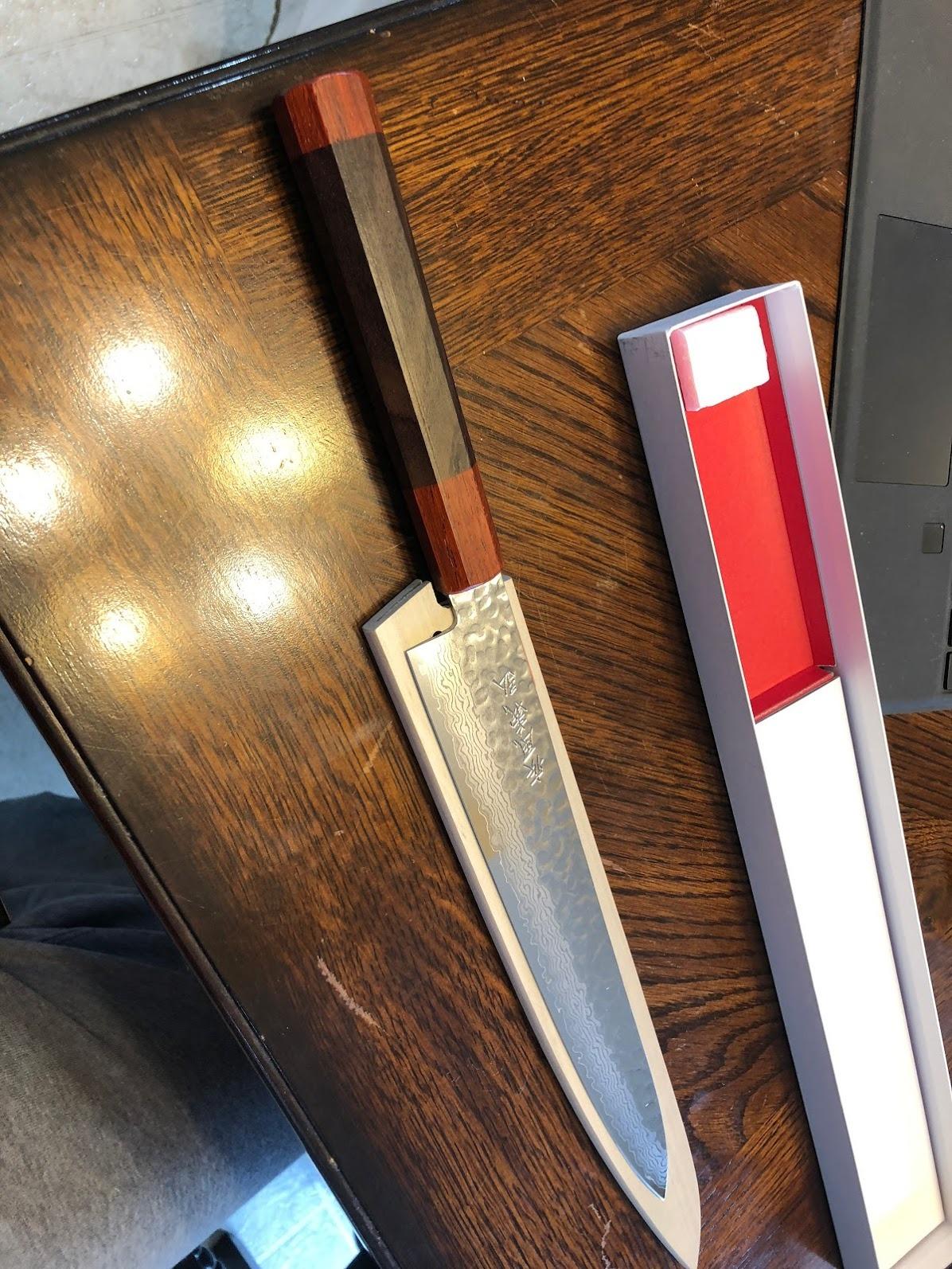 VG10 46 Layers Hammered Damascus Sujihiki Japanese Slicer Knife customer photo 1