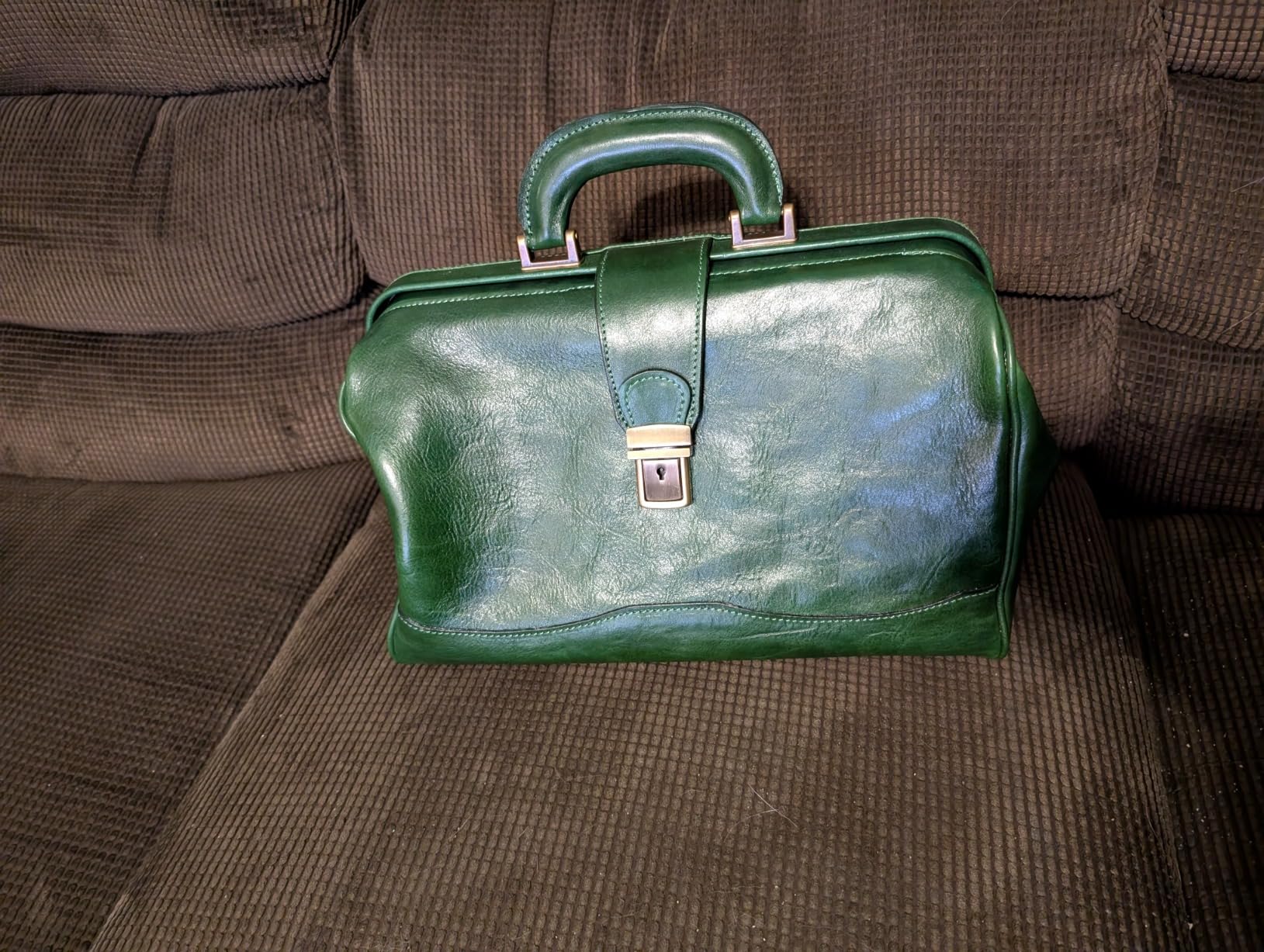 Floto Luggage Italian Ciabatta Doctor Handbag, Vecchio Brown, Small customer photo 1