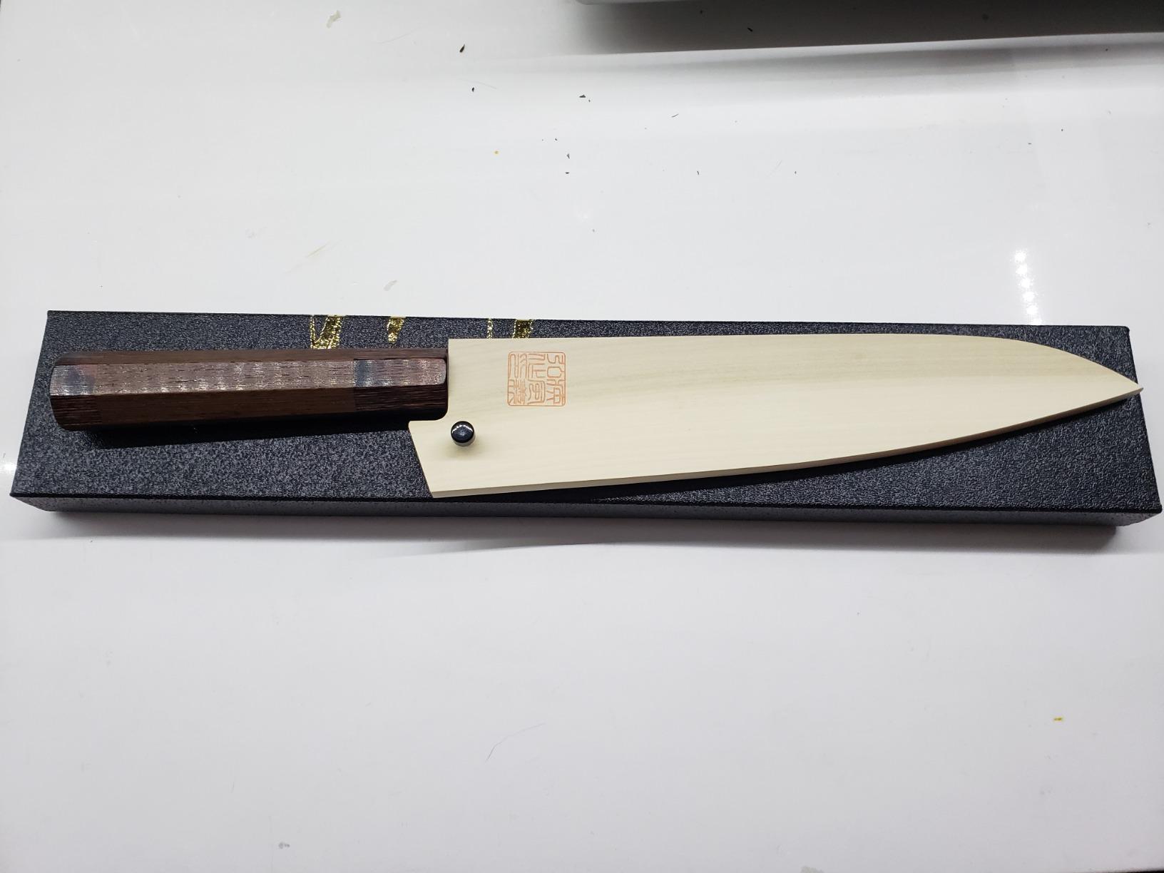 VG10 46 Layers Hammered Damascus Gyuto with Shitan Rosewood Handle (7