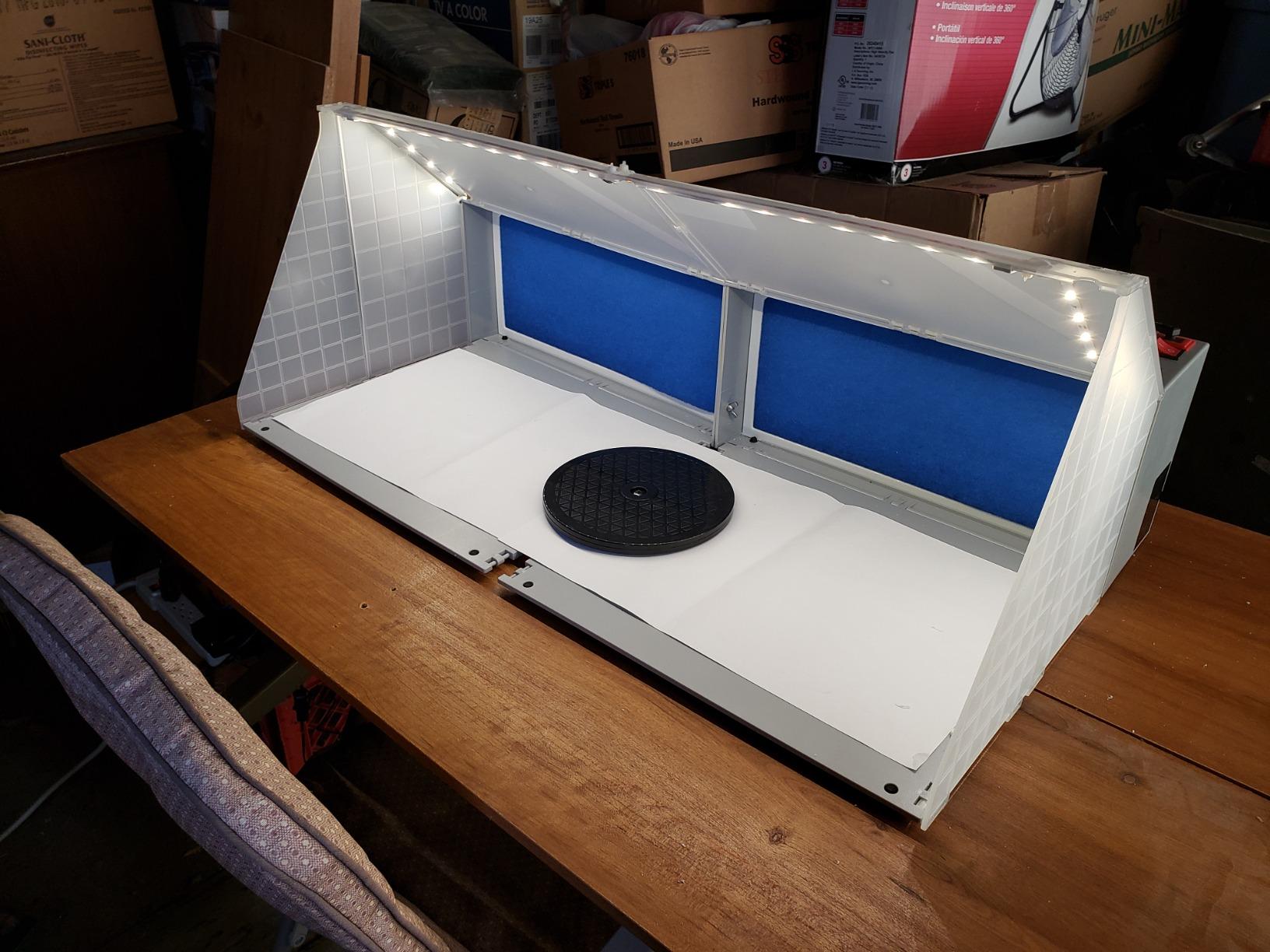 Master Airbrush Portable Airbrush Spray Booth Station with 25W Fan, Turntable & 5.6' Extension Hose, 16.5