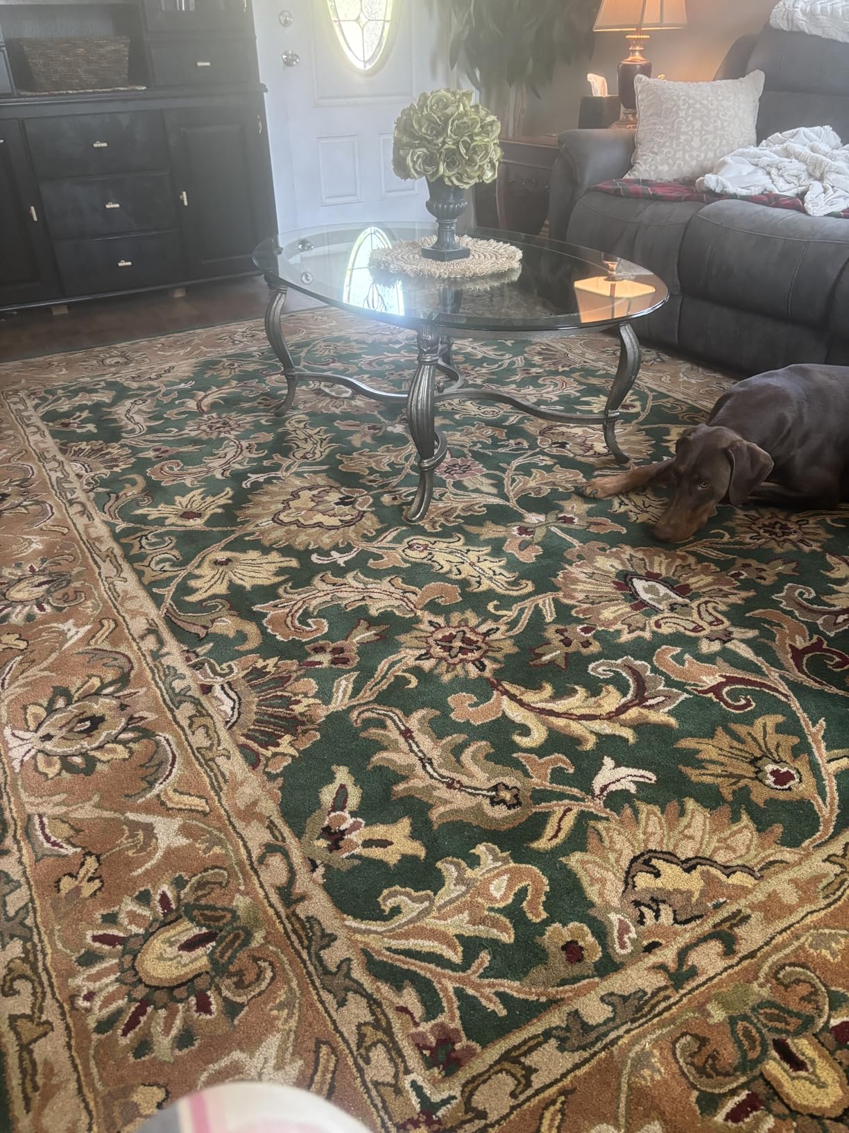 SAFAVIEH Heritage Collection Area Rug - 9' x 12', Black & Beige, Handmade Traditional Oriental Wool, Ideal for High Traffic Areas in Living Room, Bedroom (HG628B) customer photo 2