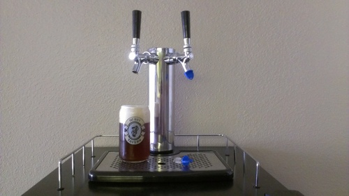 Kegco KC D4743TT-Brush Draft Beer Tower Brushed Triple Faucet, 3