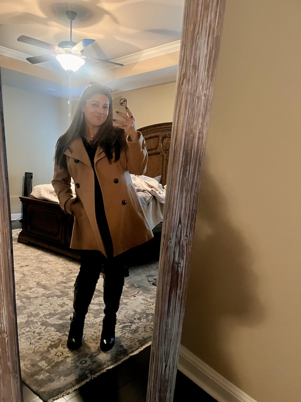 Anne Klein Women's Classic Double Breasted Wool Coat customer photo 1