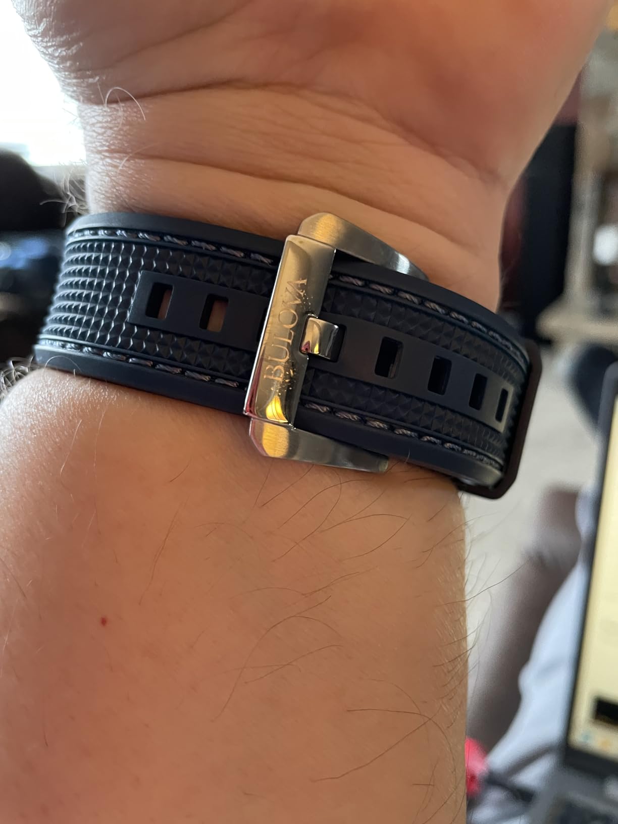 Bulova Men's Icon High Precision Quartz Chronograph Watch, Curved Mineral Crystal customer photo 2