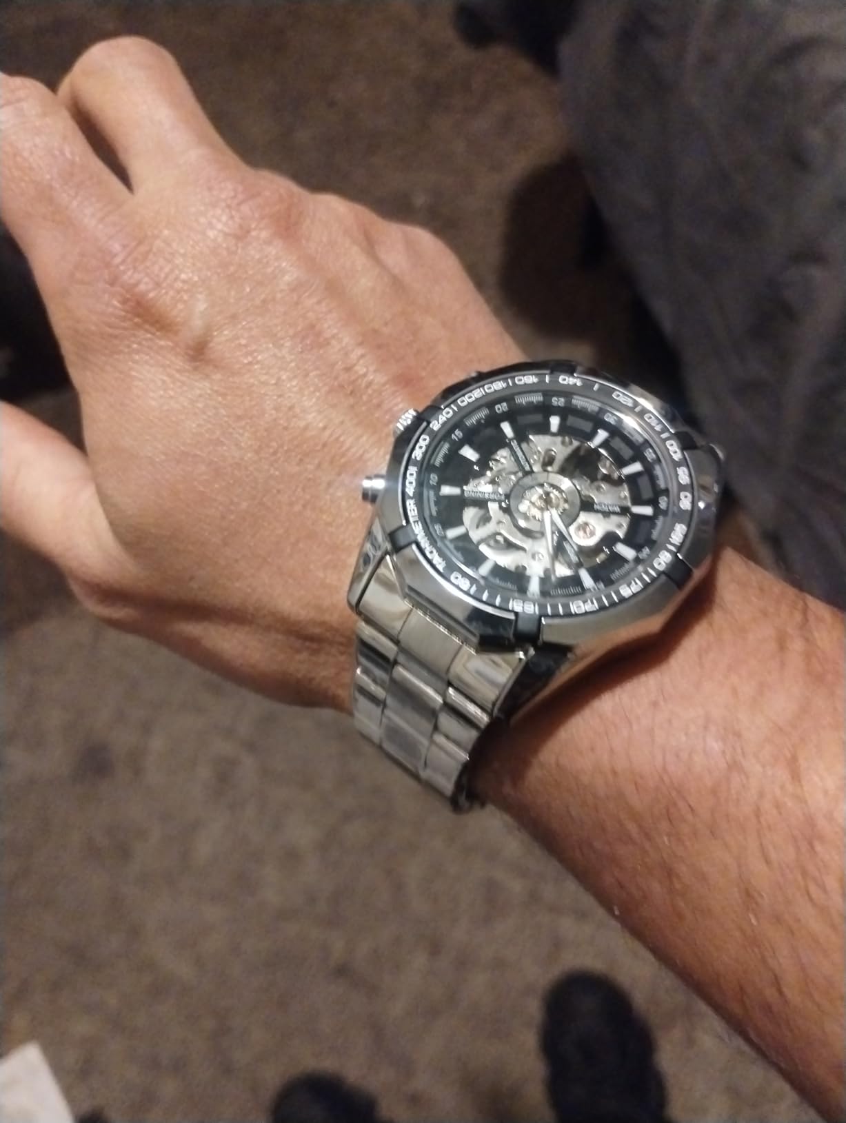 Mens Watches, Mechanical Skeleton Stainless Steel Waterproof Automatic Self-Winding Watch for Men, Luxury X Dial Steampunk Wrist Watch customer photo 1